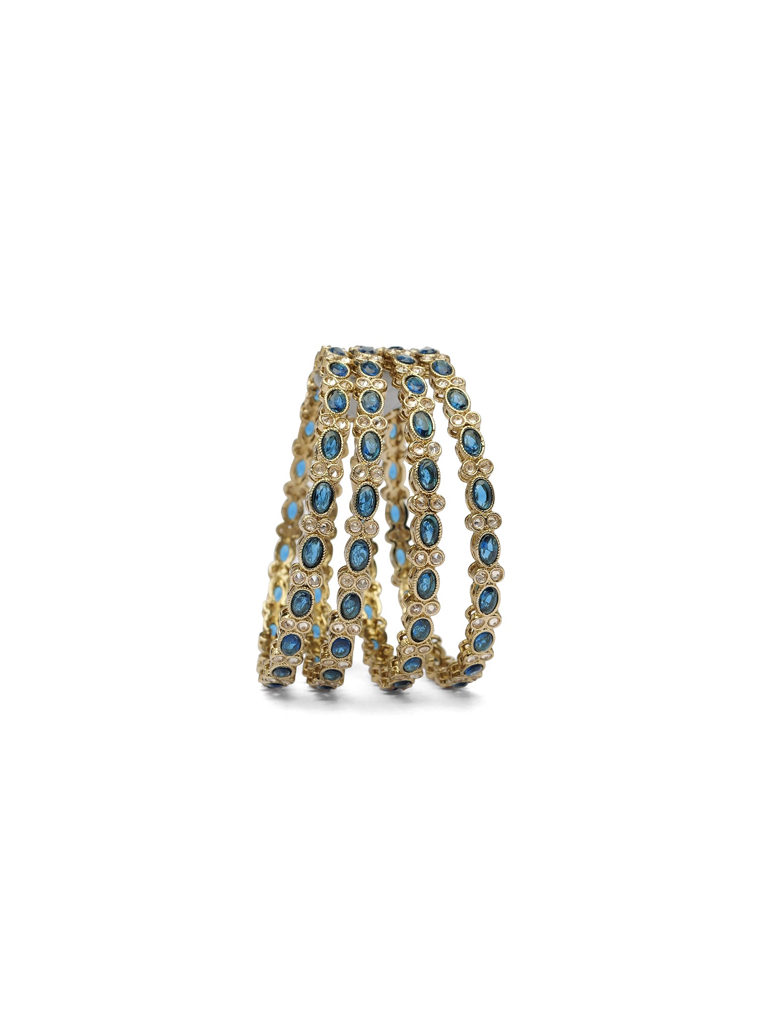 Jheel Kadas in Blue and Antique Gold