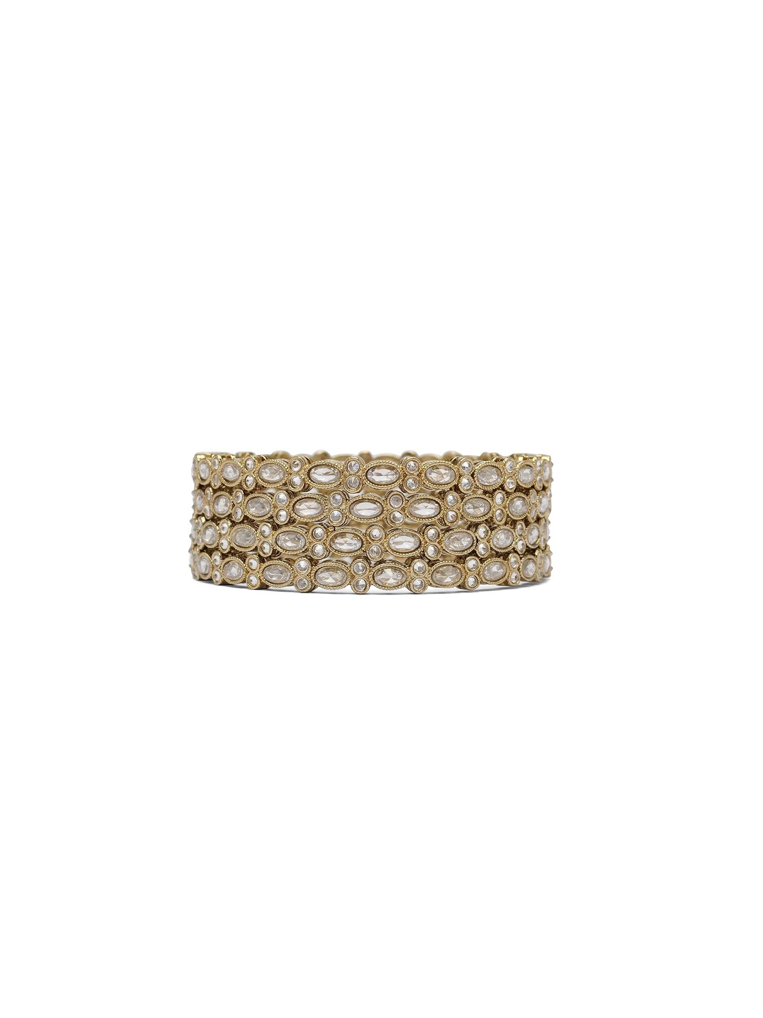 Jheel Kadas in White and Antique Gold
