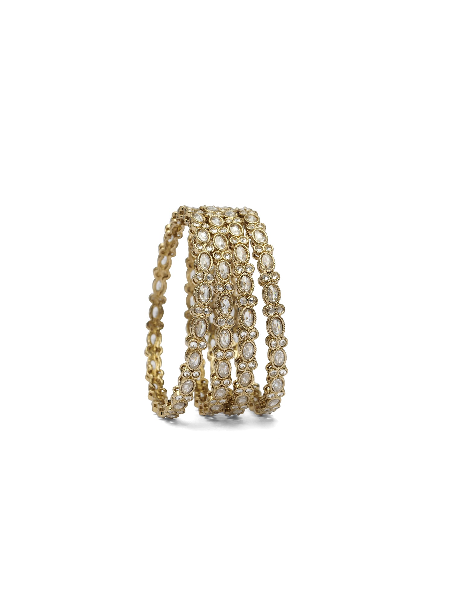 Jheel Kadas in White and Antique Gold