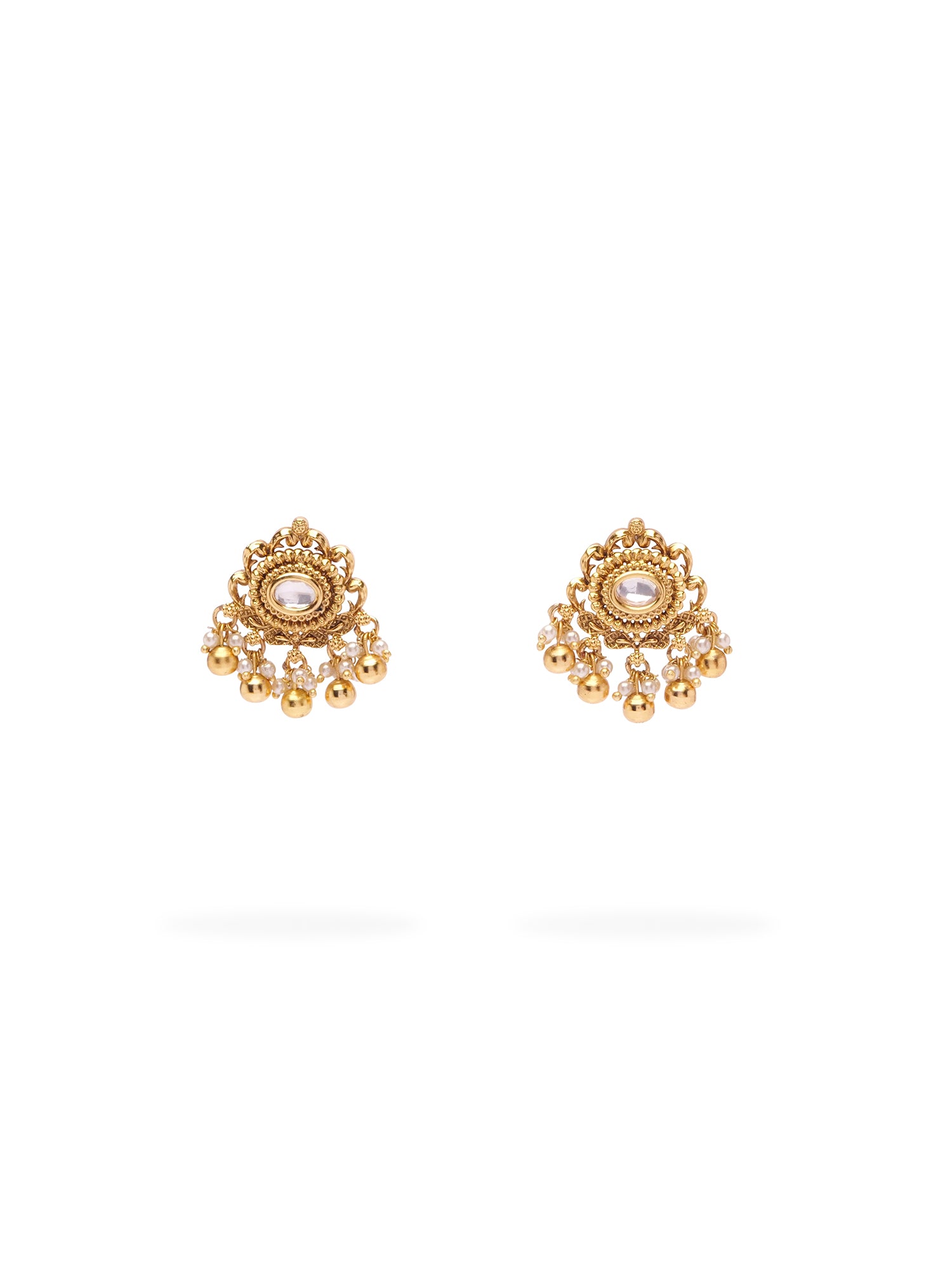 Juhi Kundan Earrings in Antique Gold