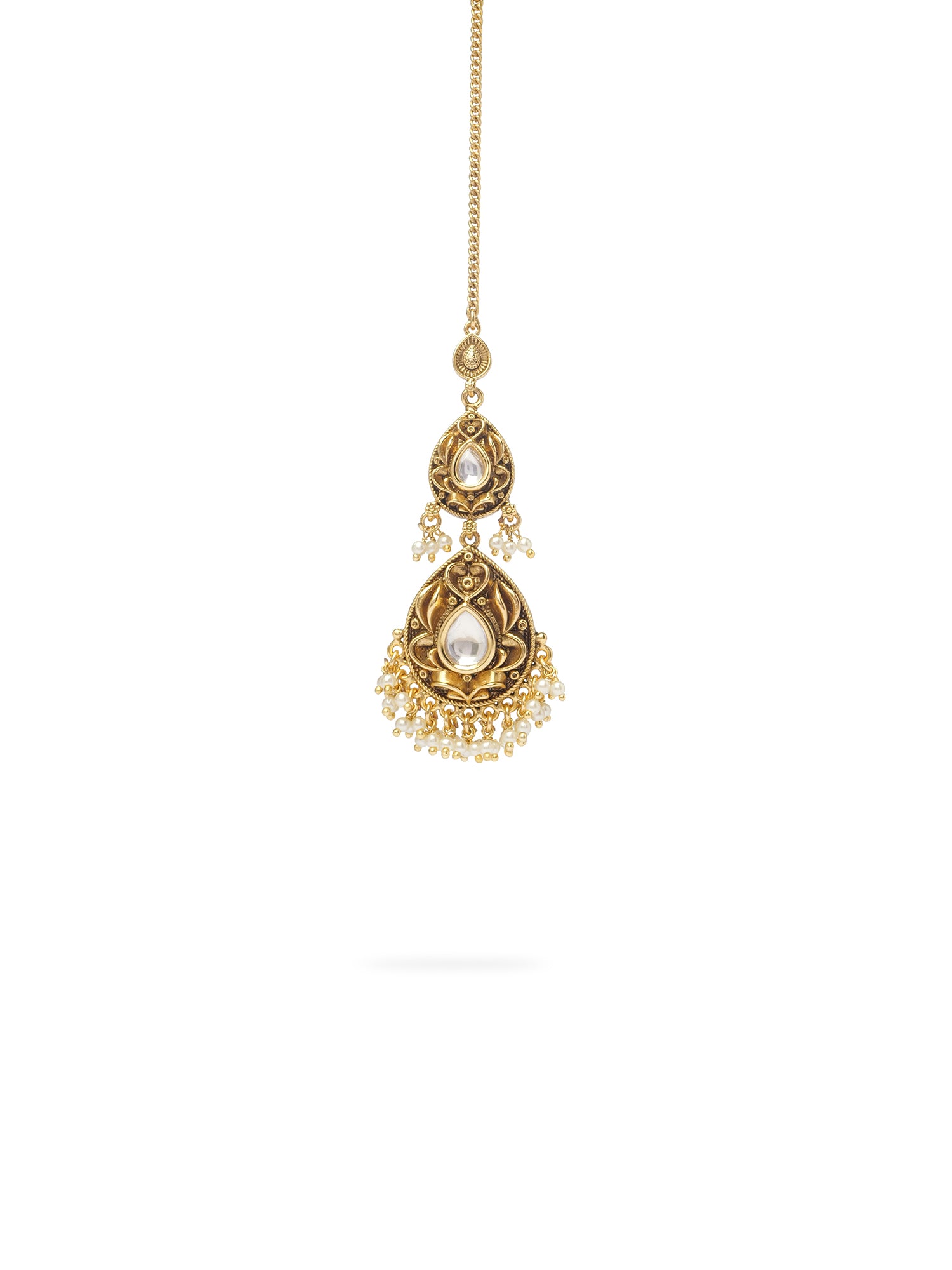 Kaavi Maang Tikka in Gold Oxidised