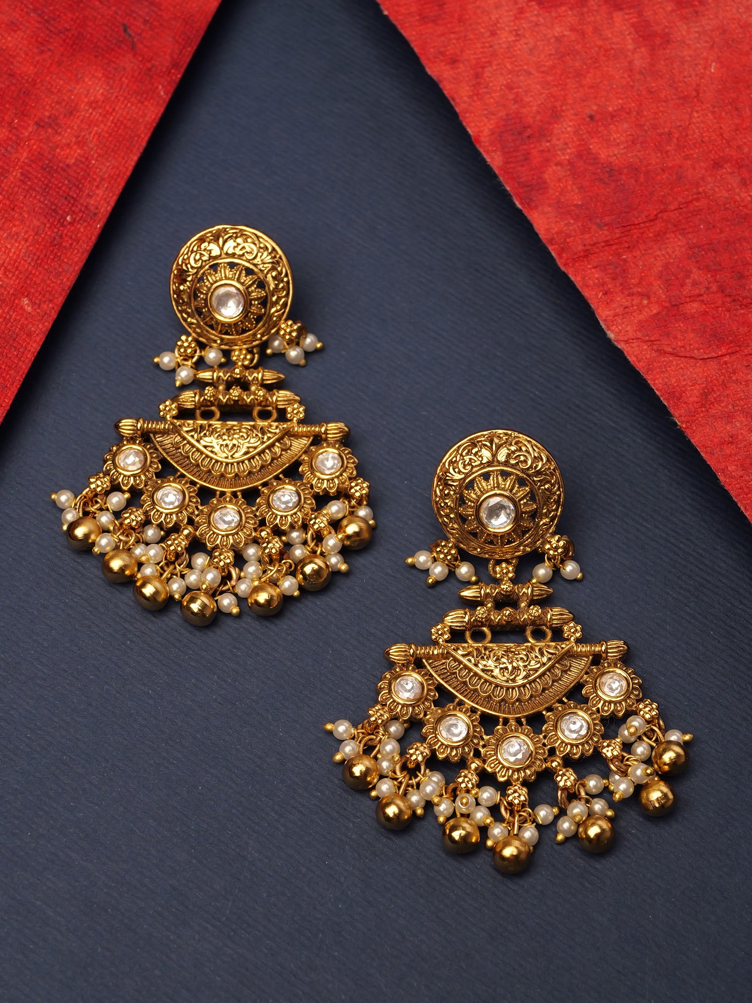 Kalyani Kundan Earrings in White