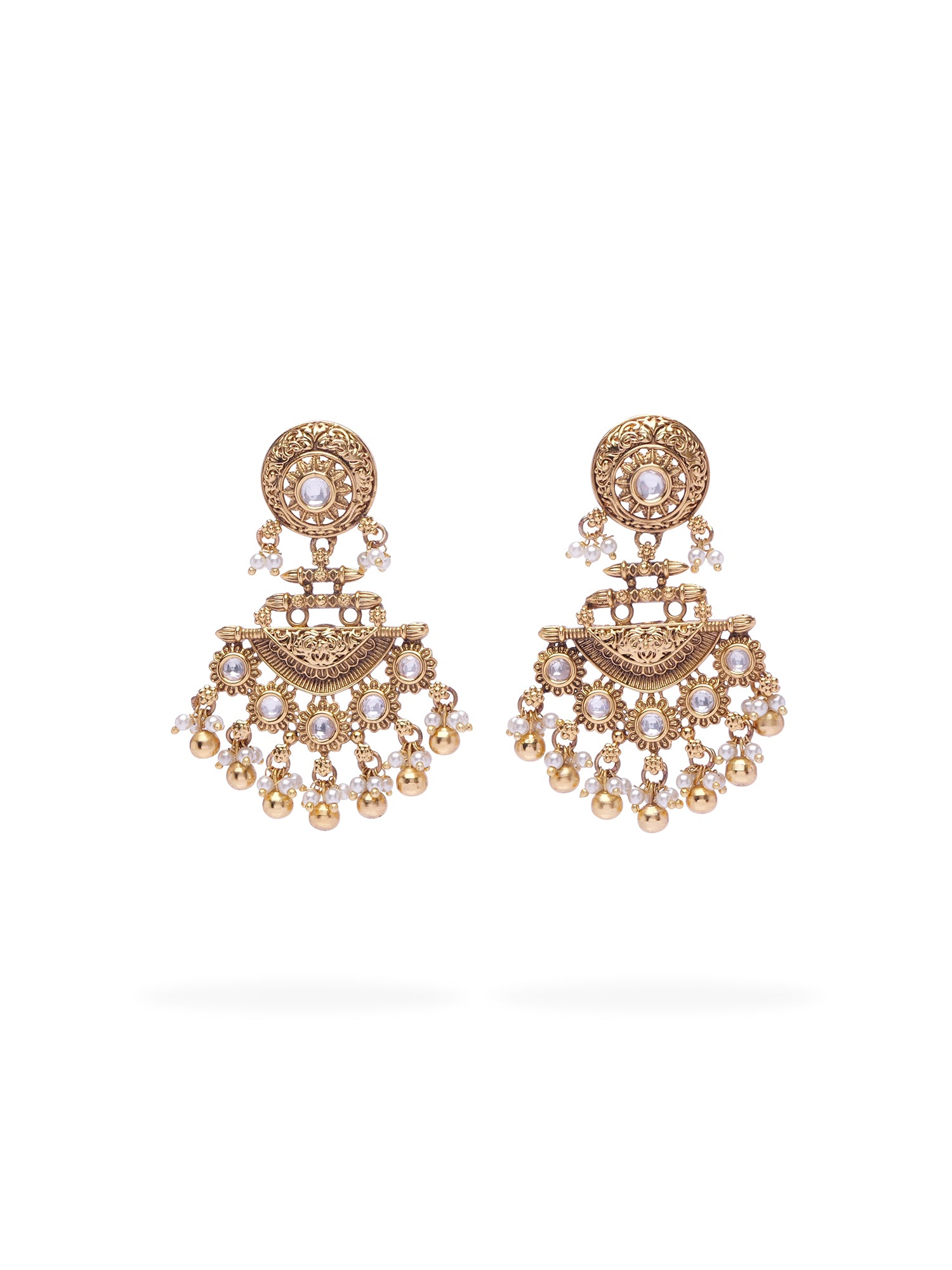 Kalyani Kundan Earrings in White