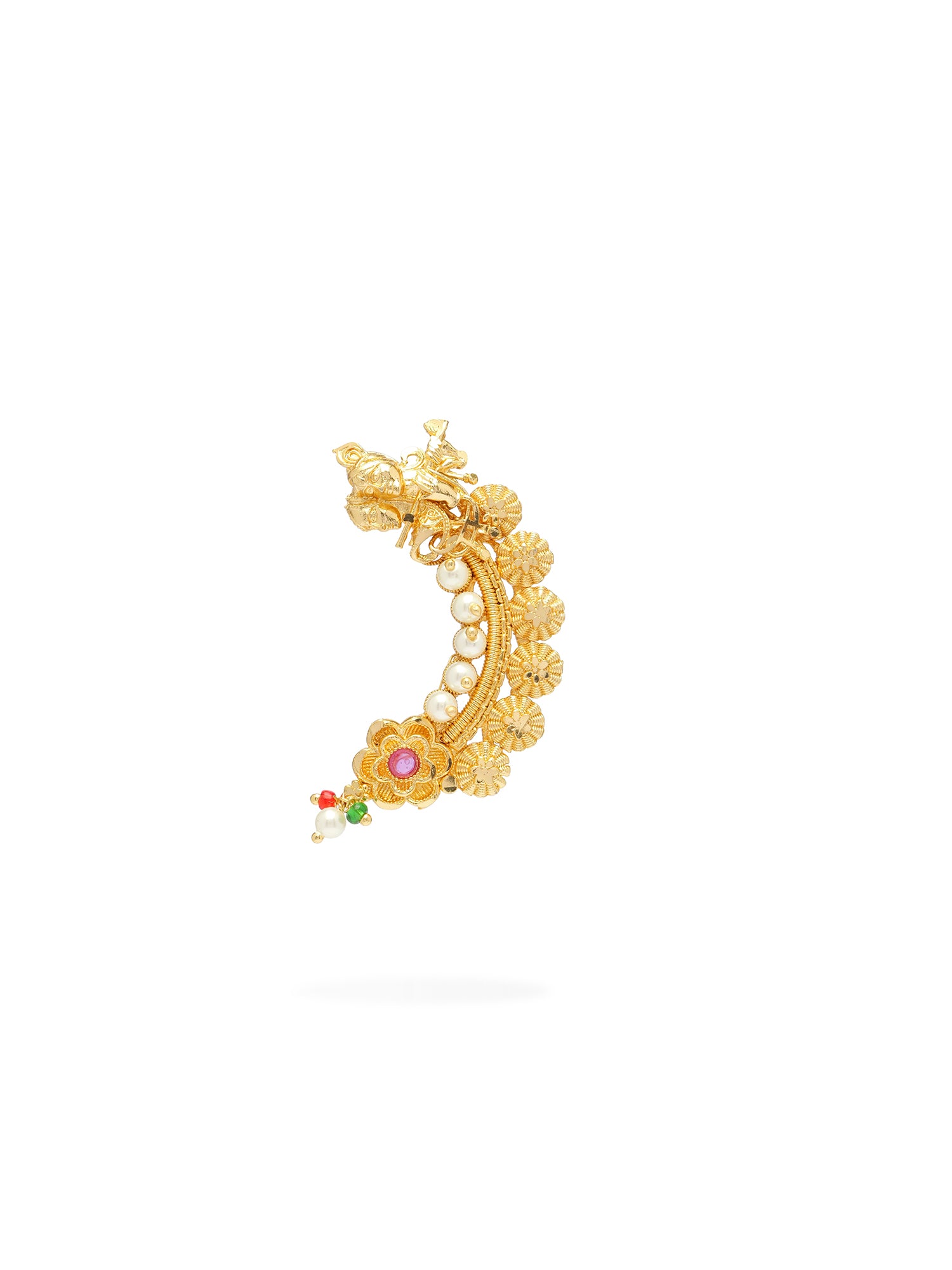 Kamalika Maharashtrian Nose Pin in Hot Pink