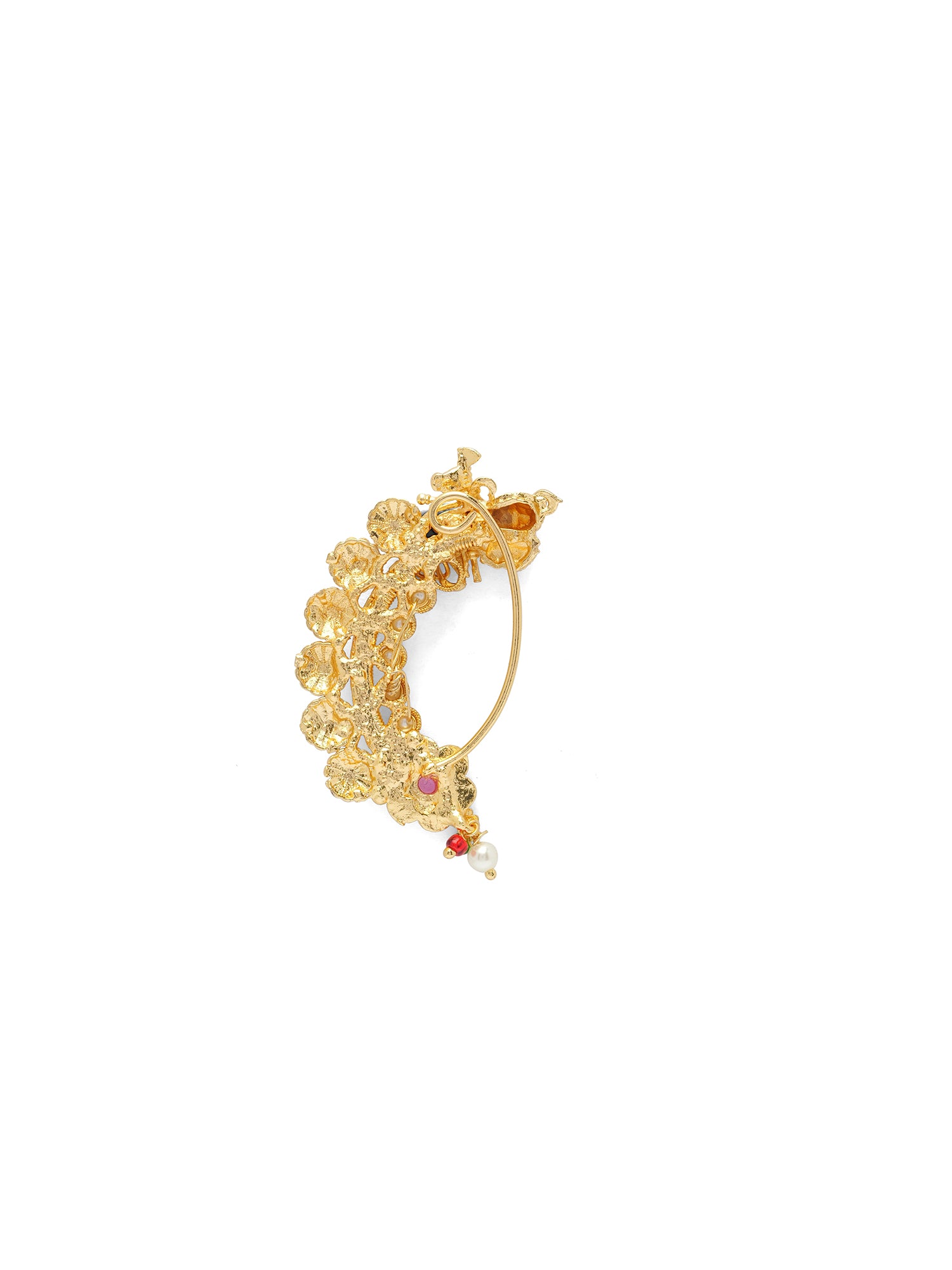 Kamalika Maharashtrian Nose Pin in Hot Pink