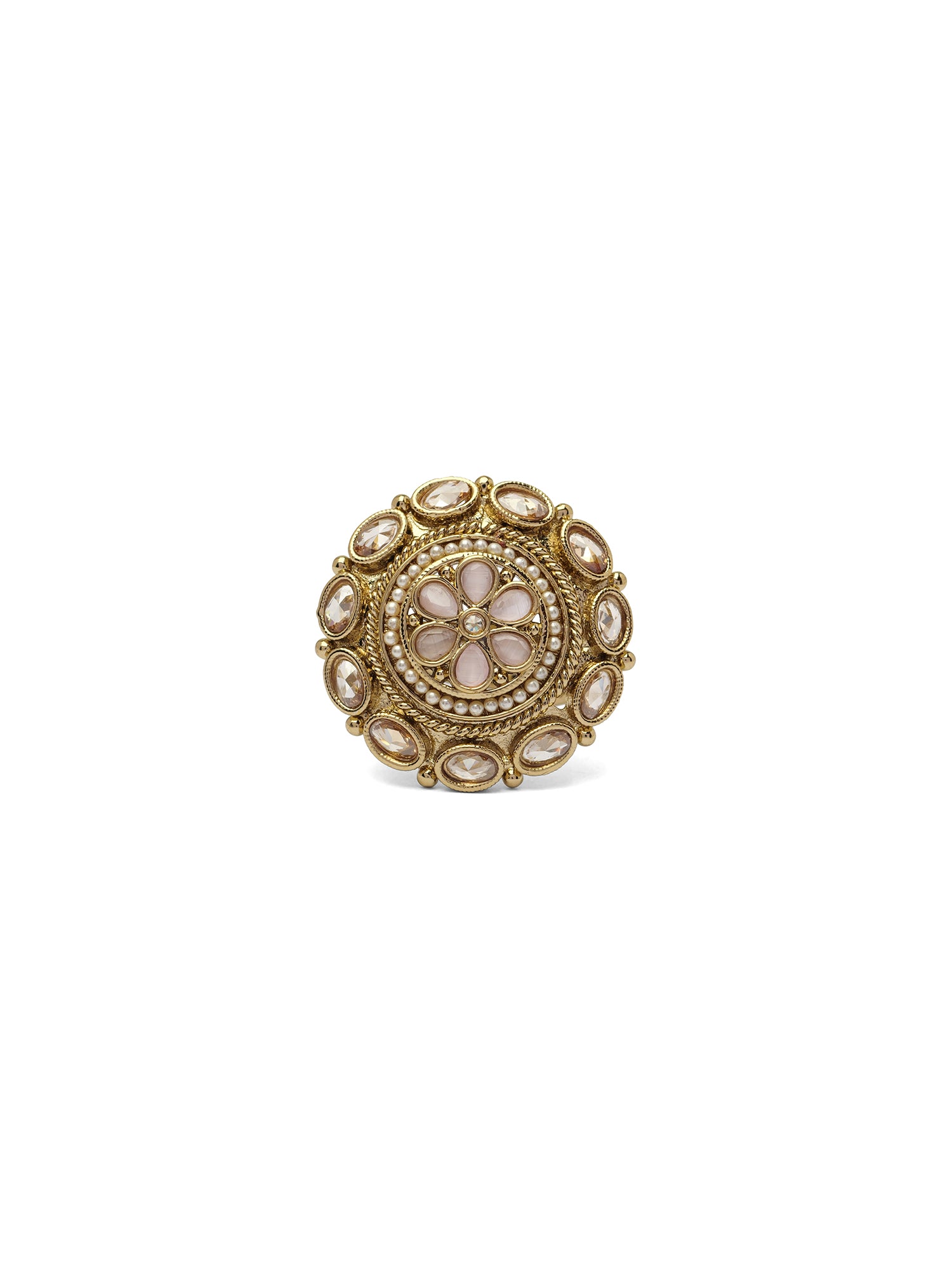Kashish Ring in Light Pink and Pearl