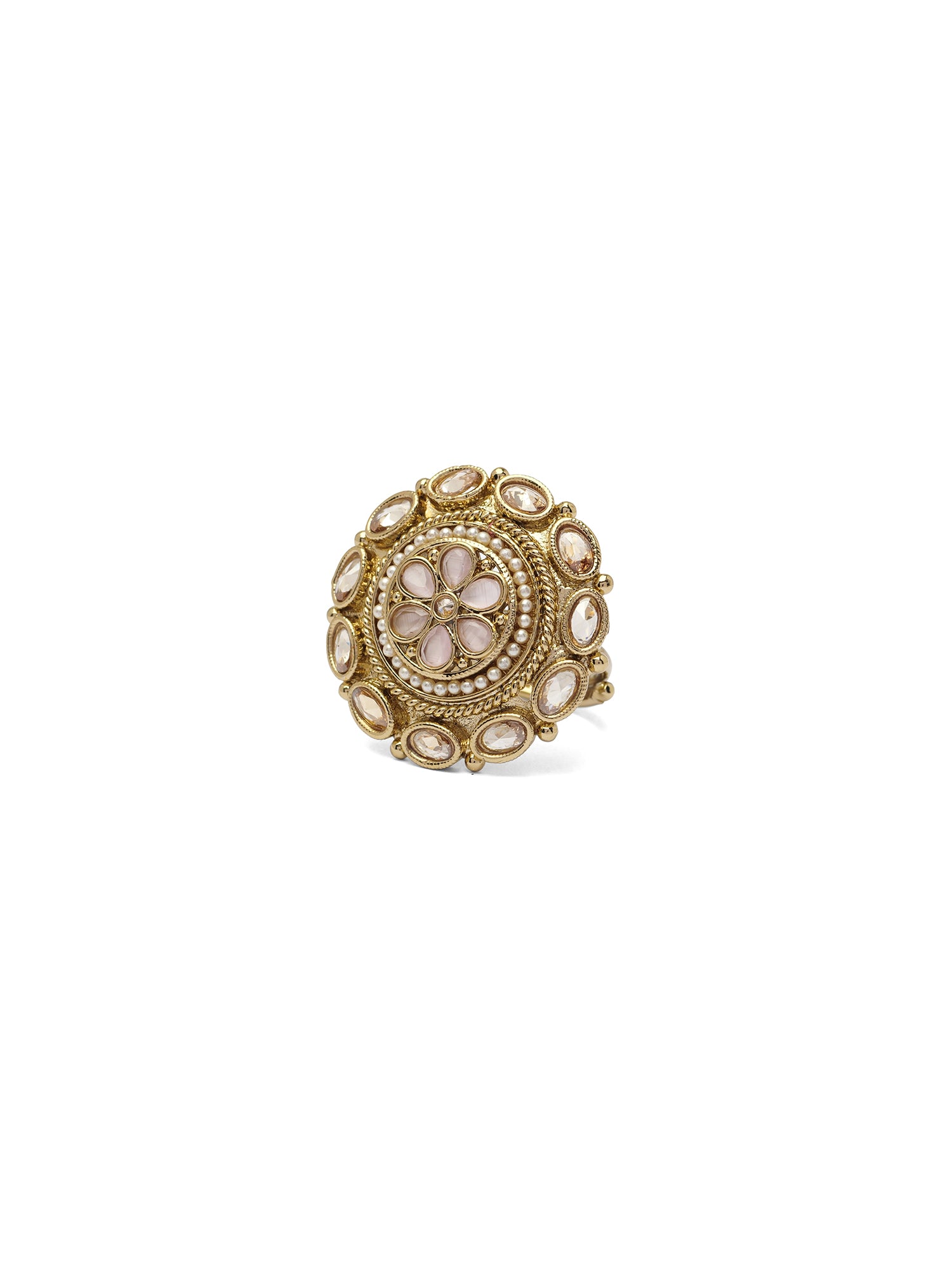 Kashish Ring in Light Pink and Pearl