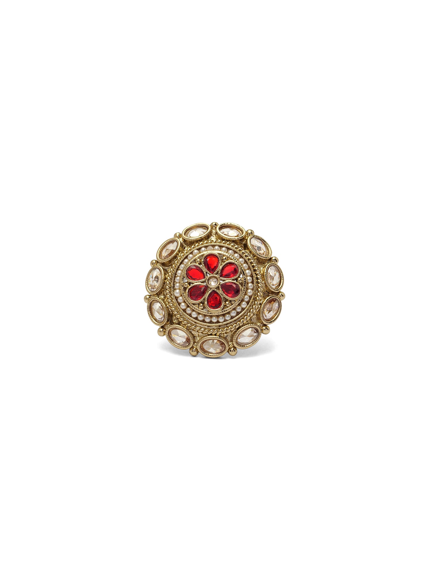 Kashish Ring in Maroon and Pearl