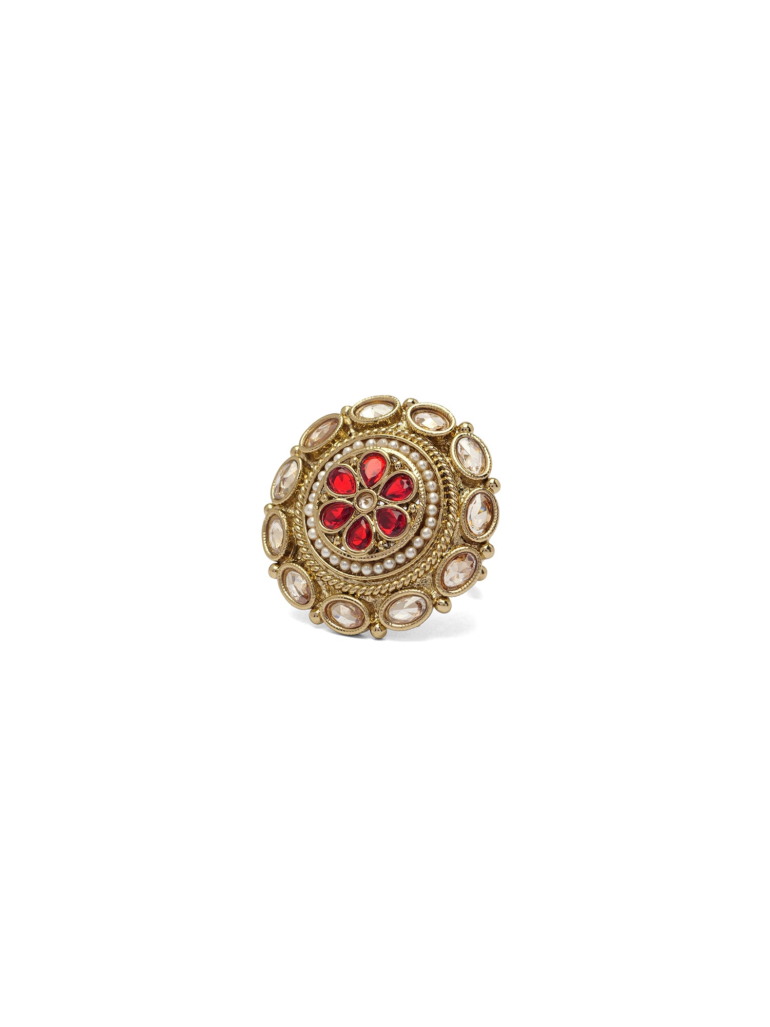 Kashish Ring in Maroon and Pearl