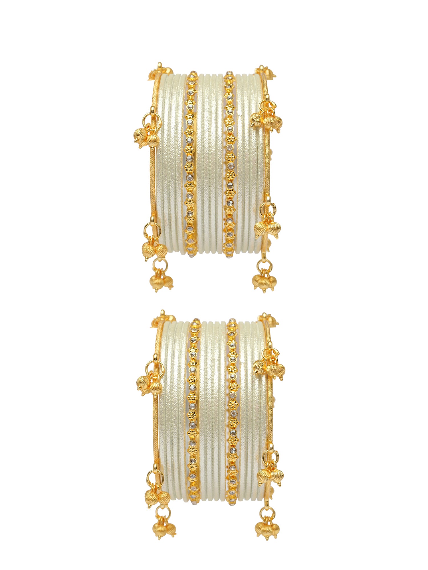 Kashmiri Bangle Set in Cream