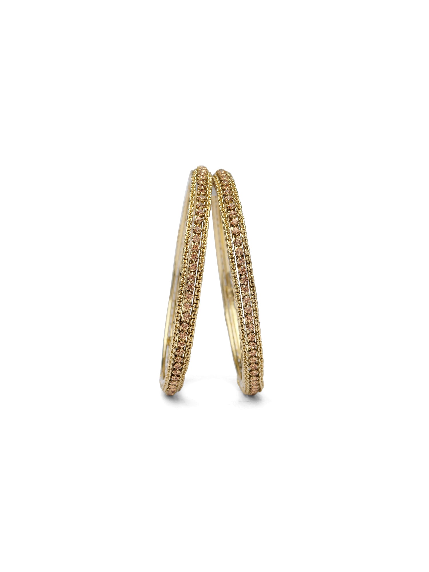 Kaveri Crystal Bangles in Champagne and Antique Gold