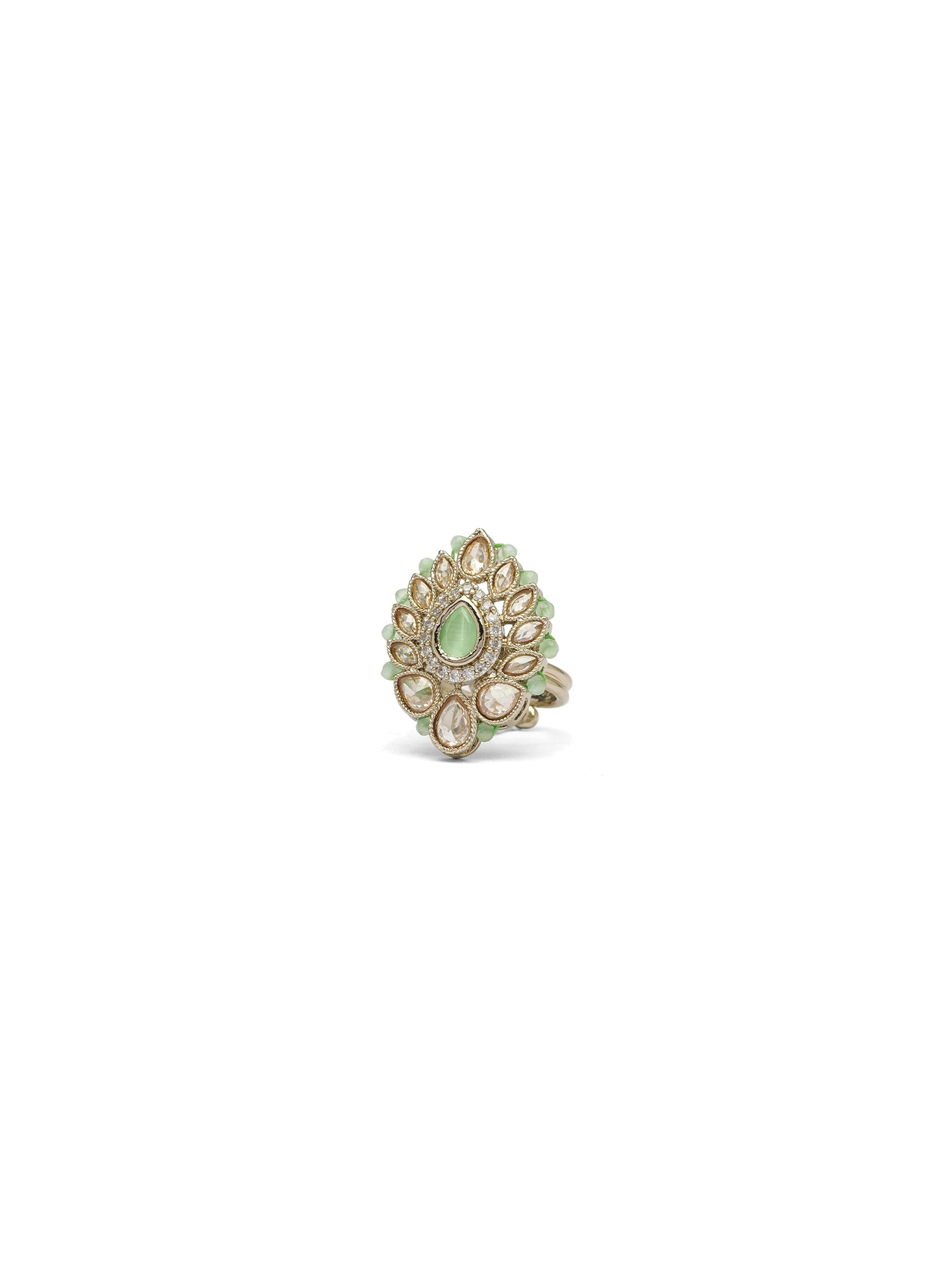 Kavira Bead-Edge Ring in Mint