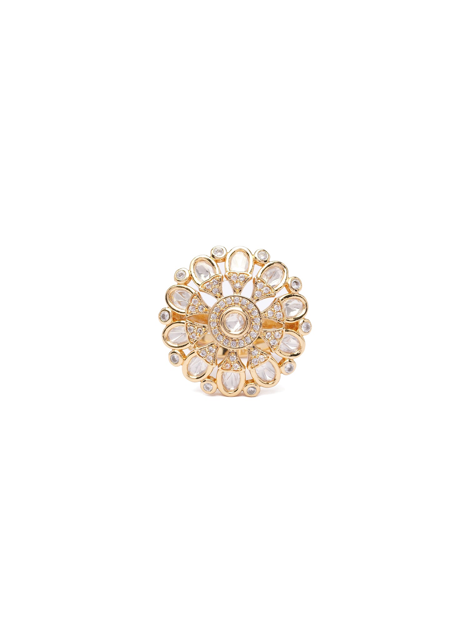 Komal Kundan Ring in White