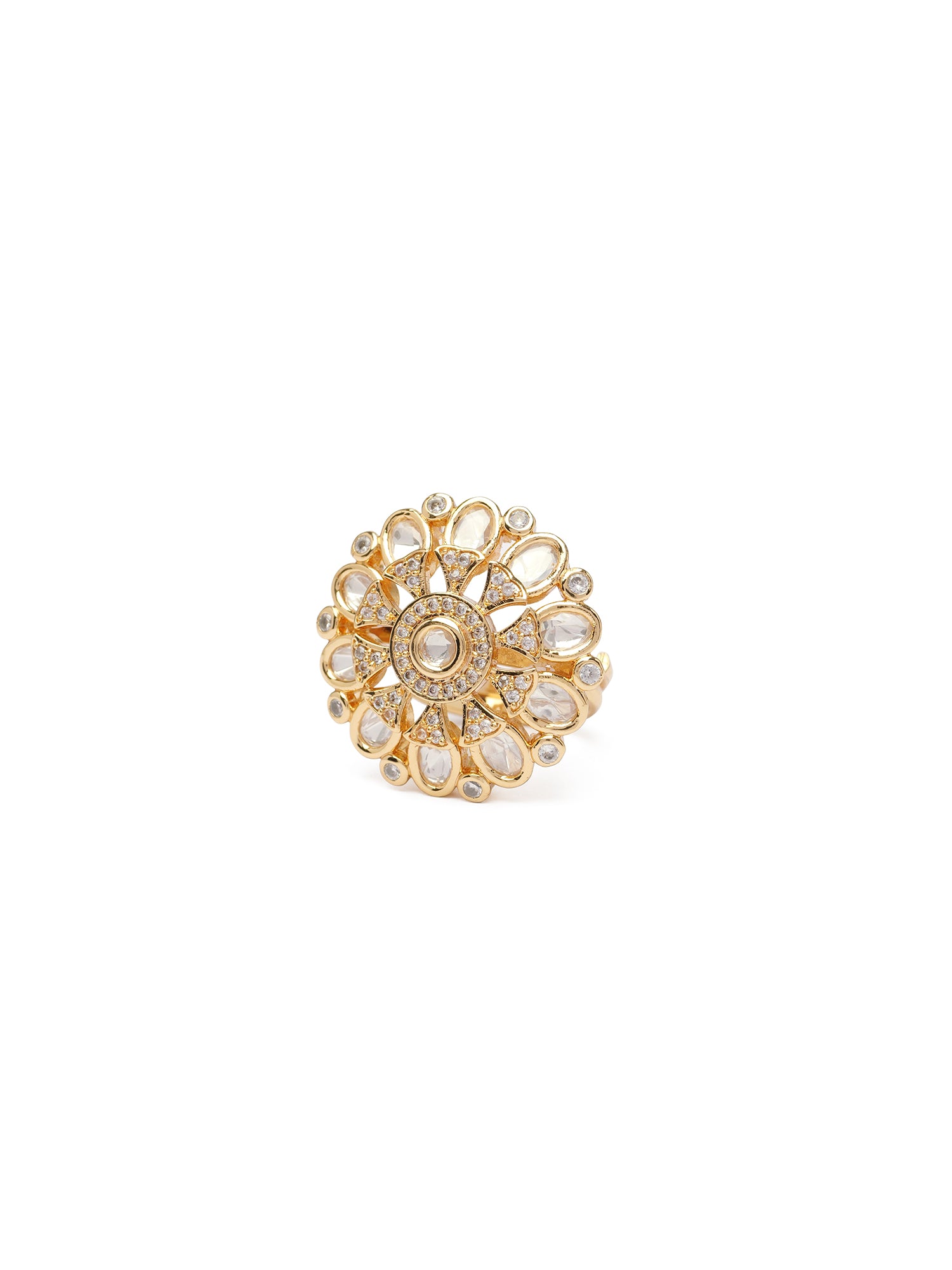 Komal Kundan Ring in White