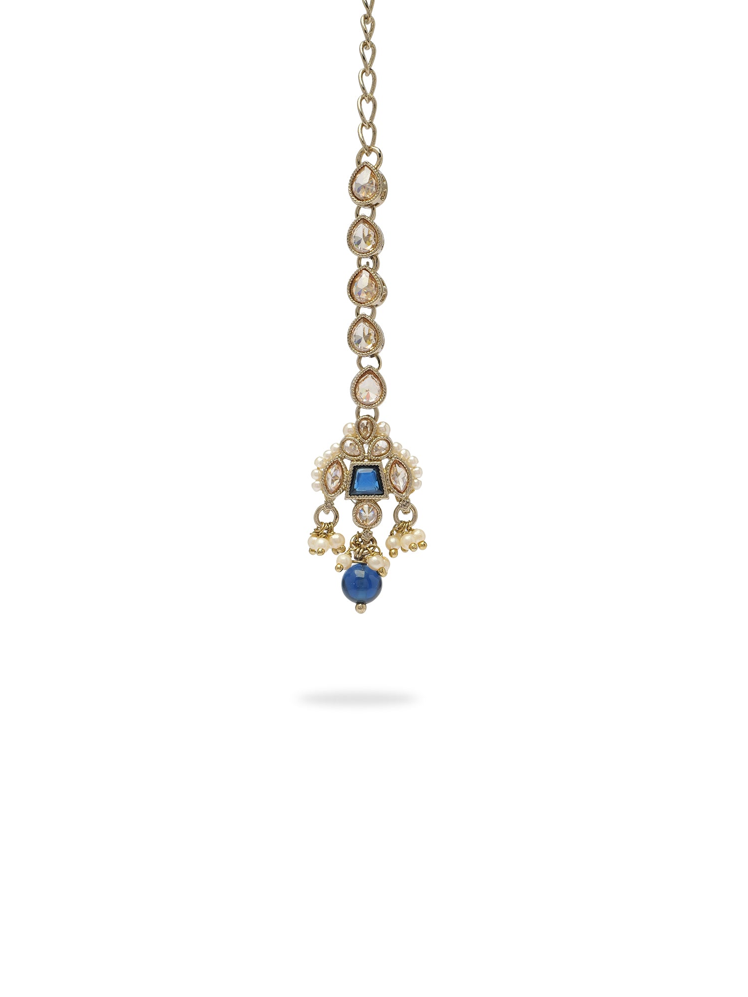 Kumari Pearl Necklace Set in Blue