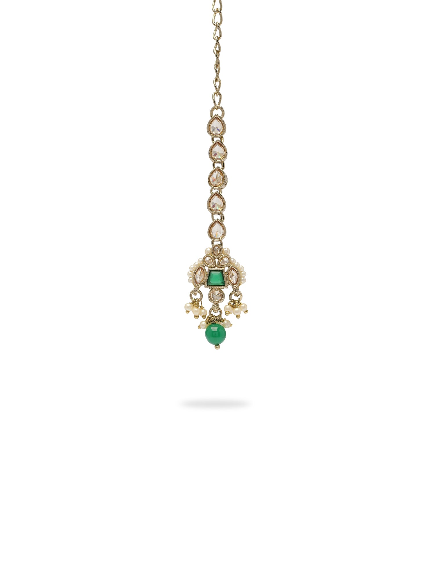 Kumari Pearl Necklace Set in Green