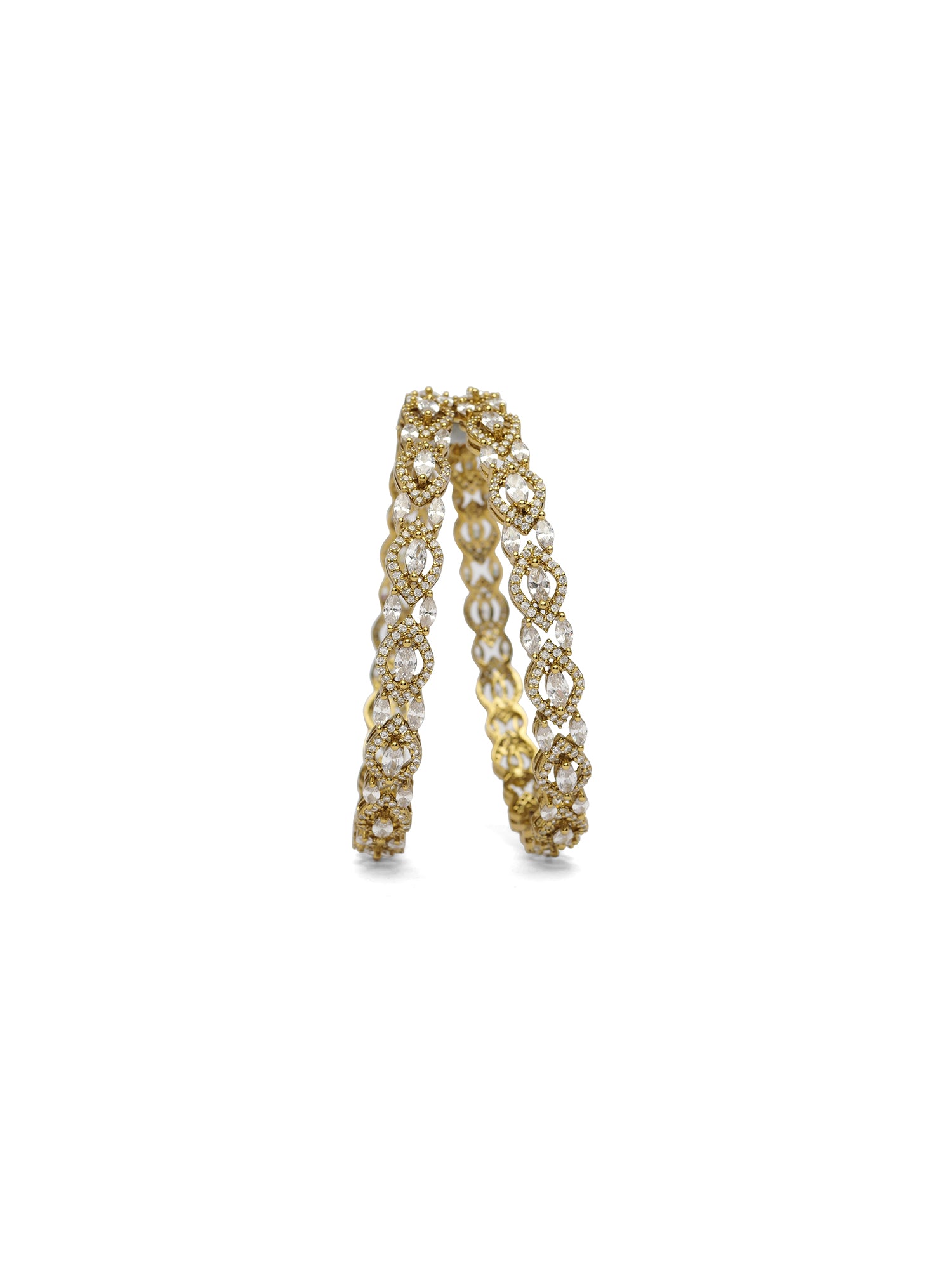 Kyra Cubic Zirconia Bangles in White