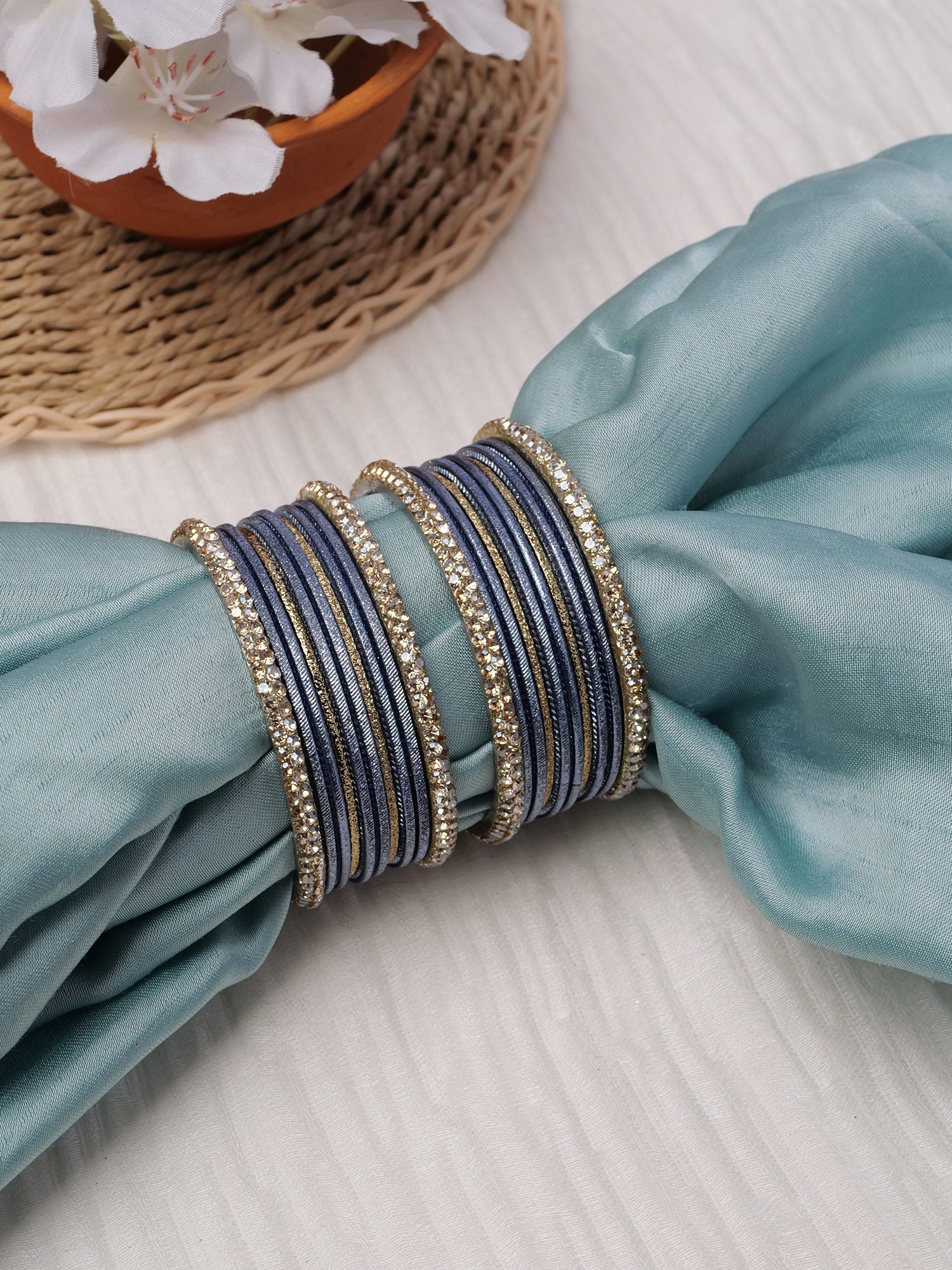 Lali Children's Two Hand Bangle Set in Grey