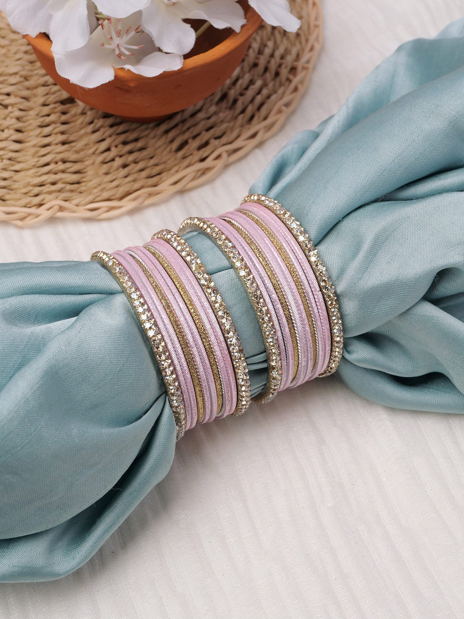 Lali Children's Two Hand Bangle Set in Light Pink