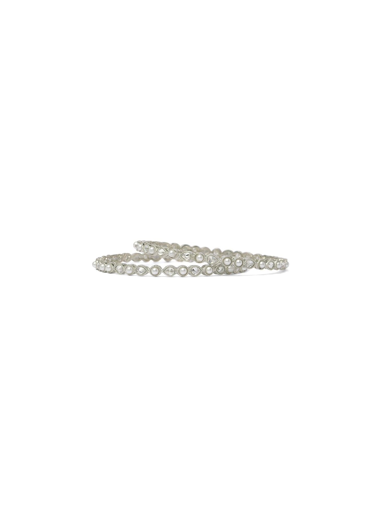 Lavina Kada Bangles in Rhodium