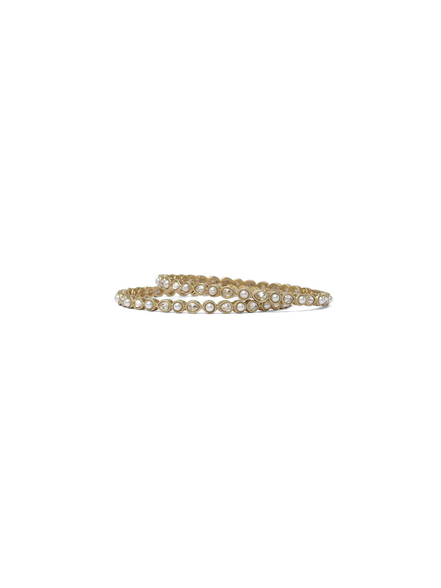 Lavina Kada Bangles in White