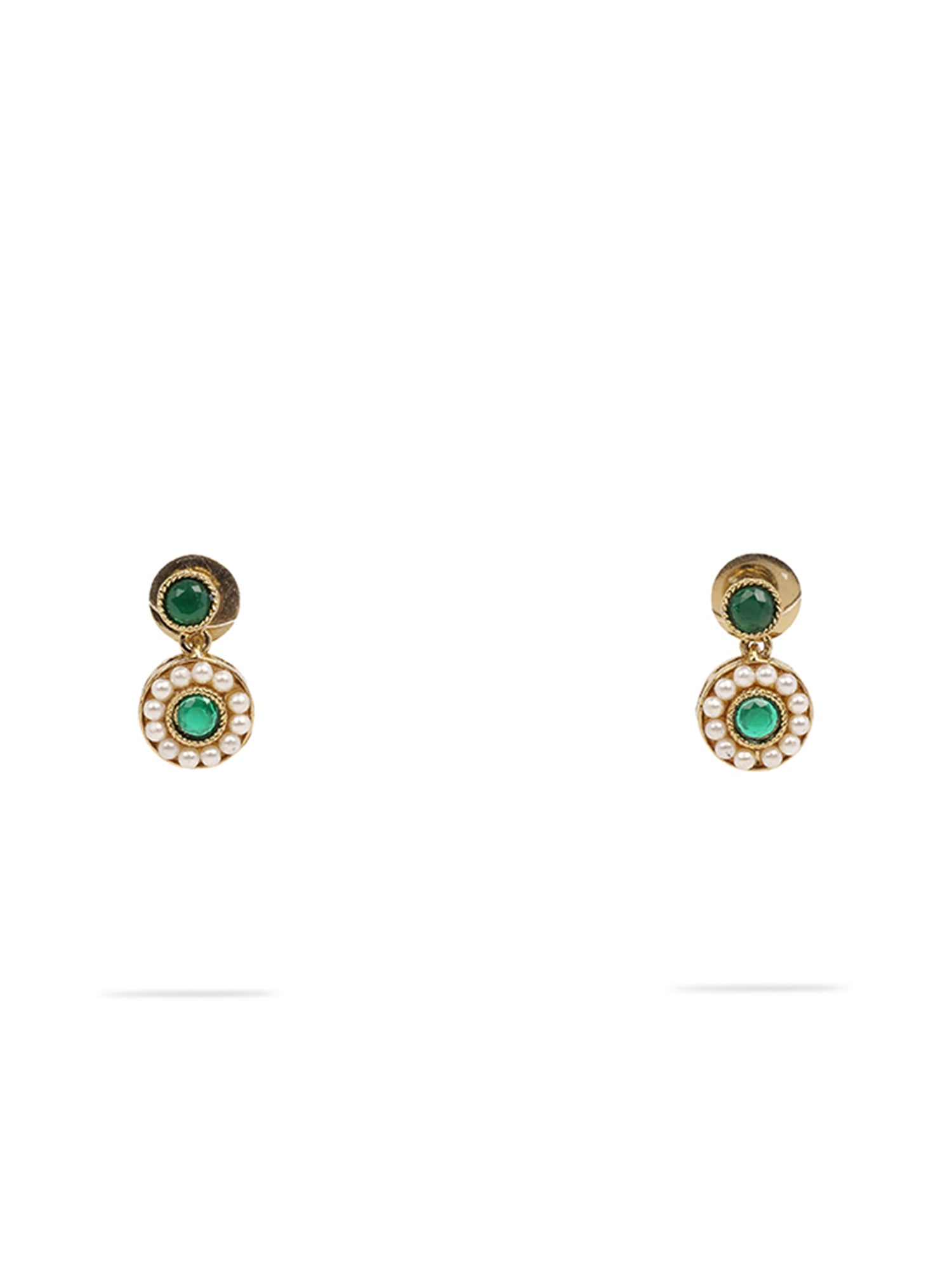Leela Drop Studs in Green