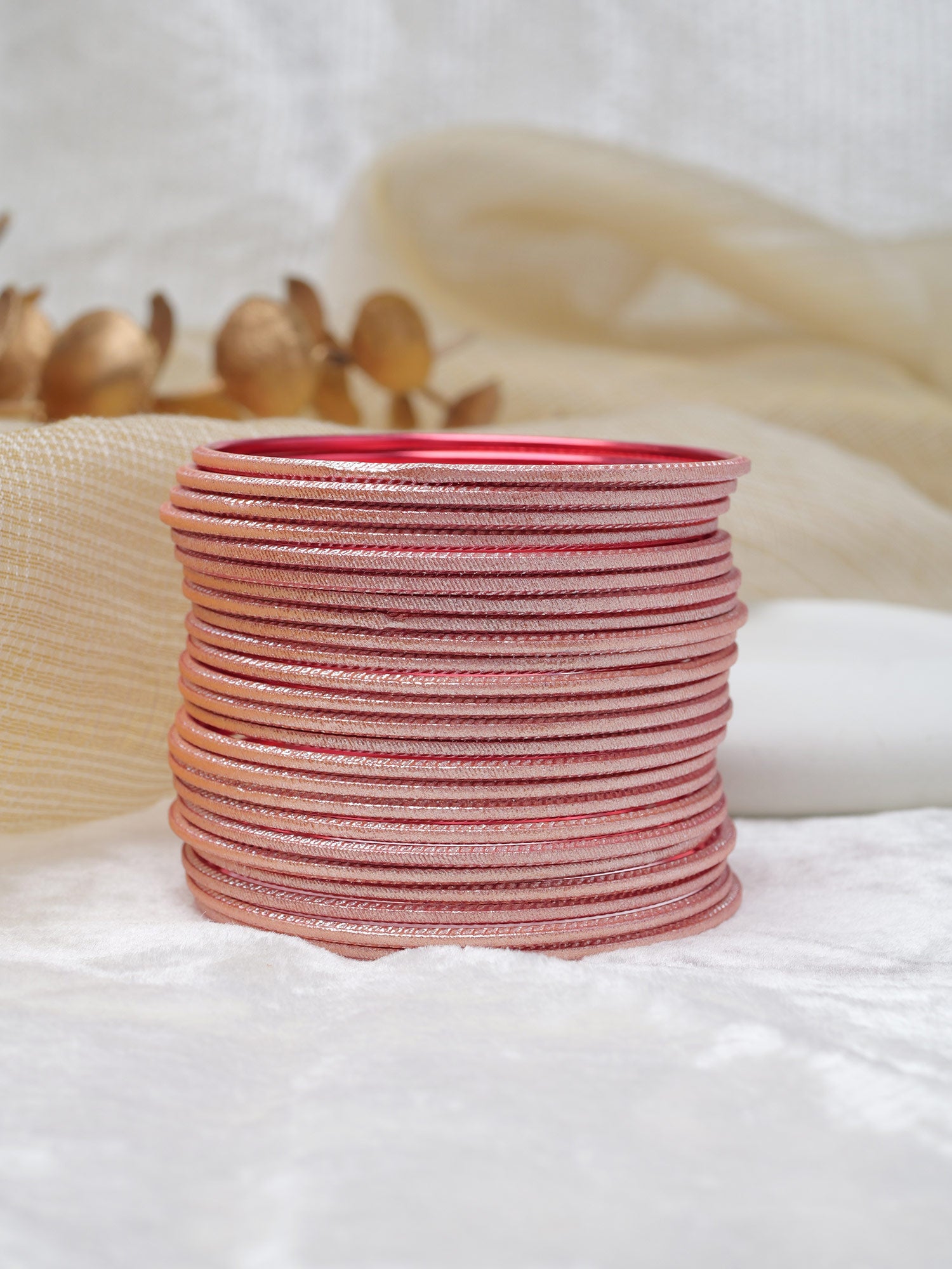 Light Rose Pink Shimmer Bangles