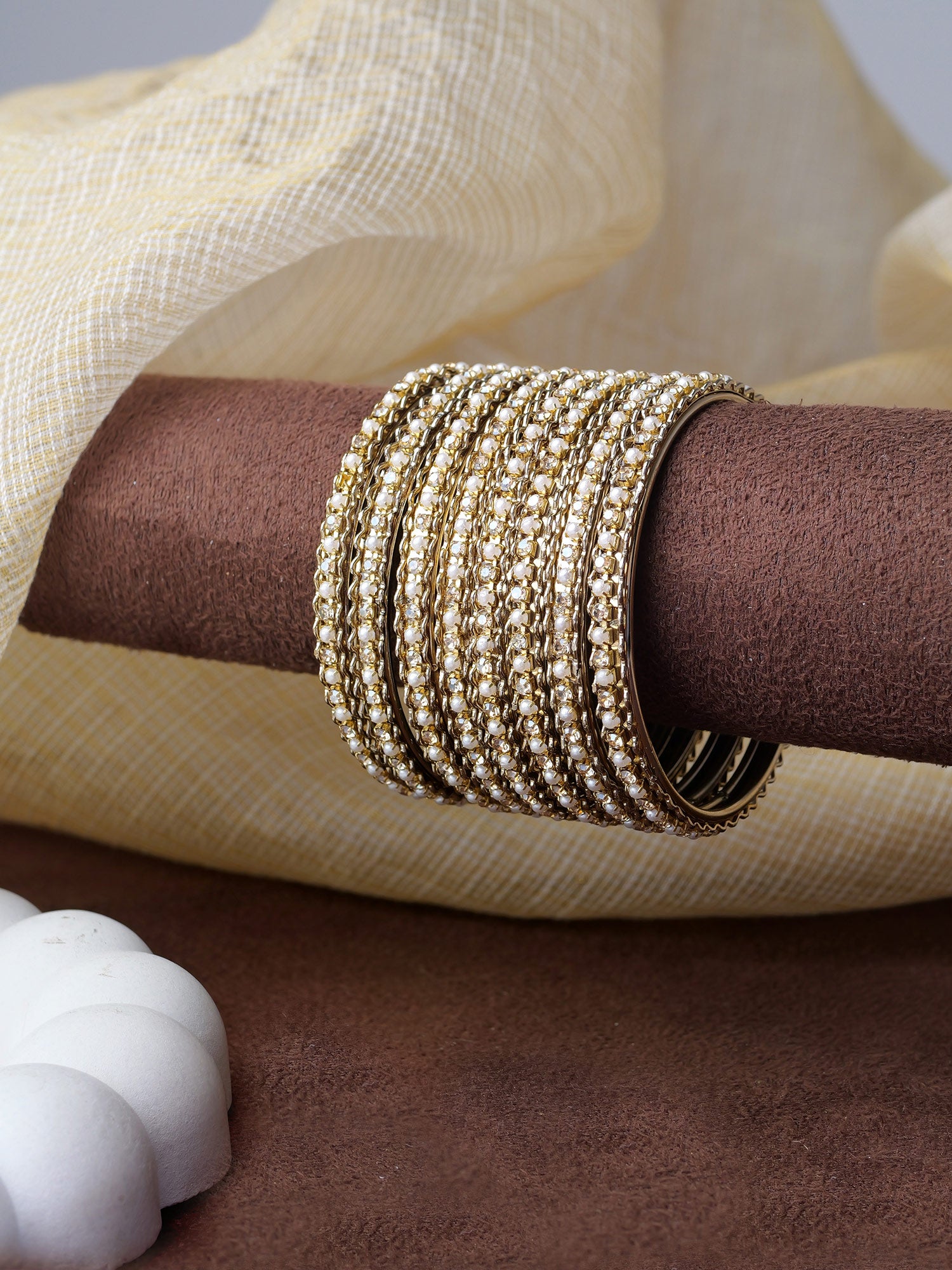 Lily Children's Bangles in Pearl and Champagne