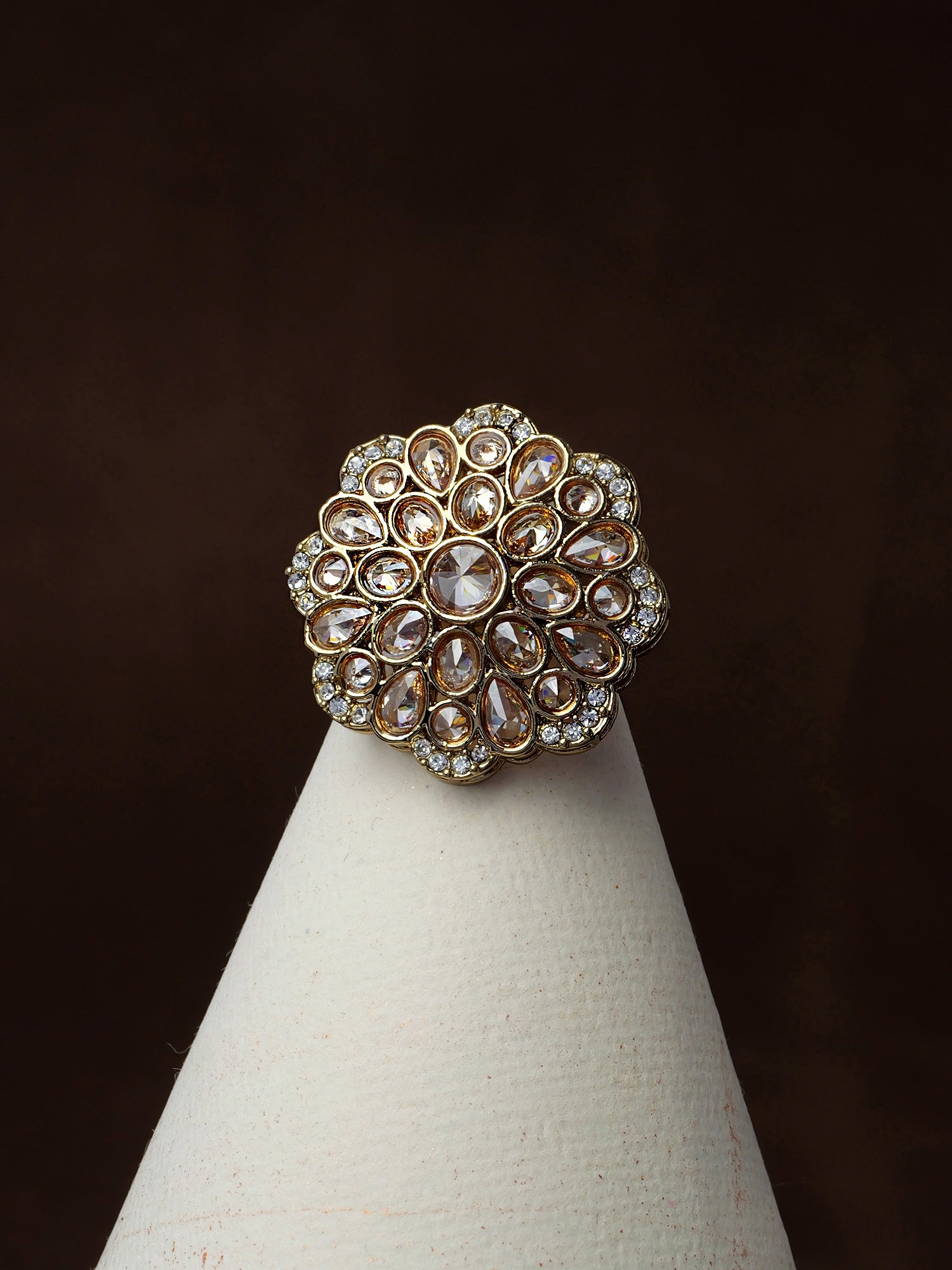 Lina Statement Ring in Champagne