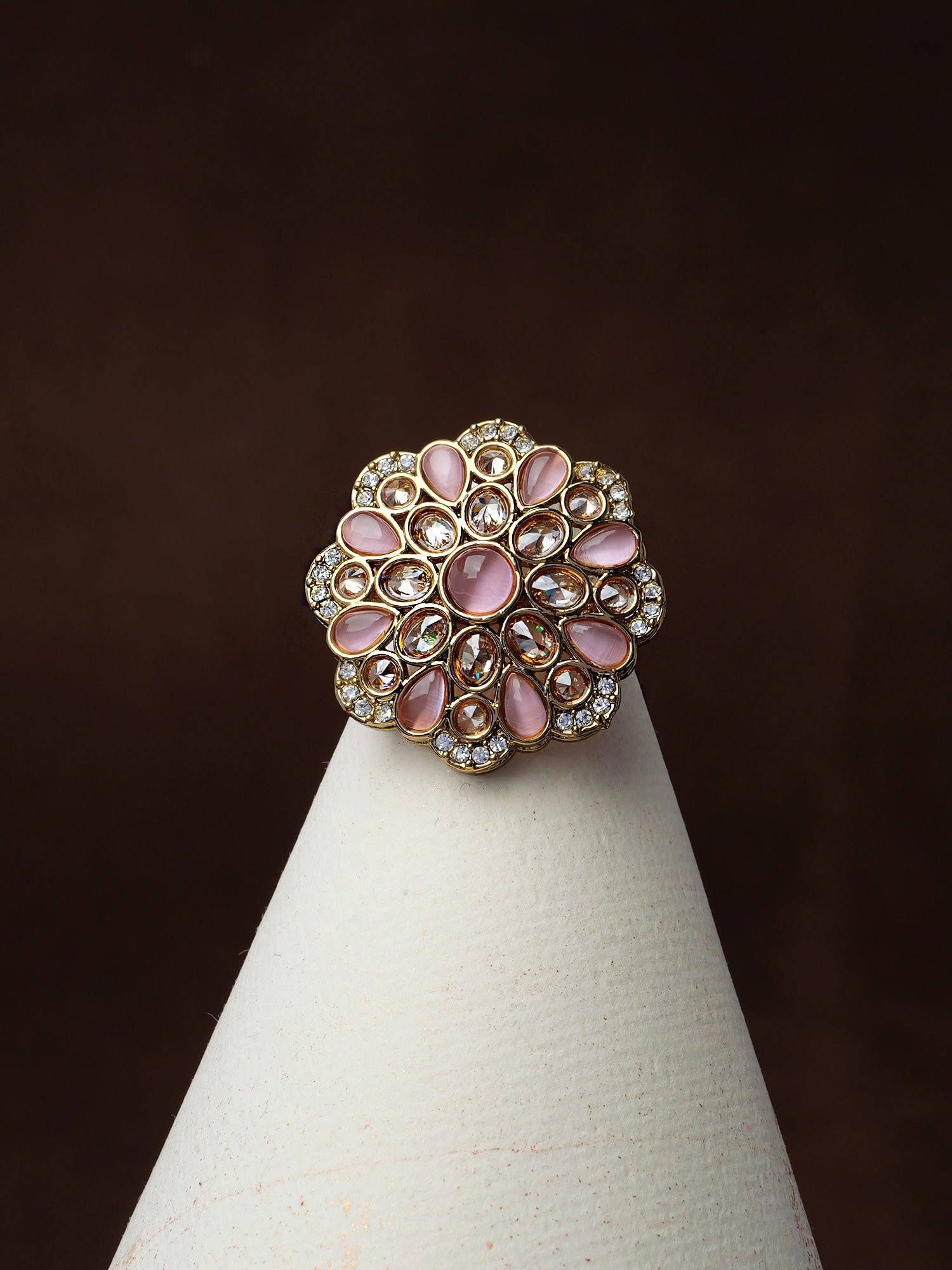 Lina Statement Ring in Light Pink