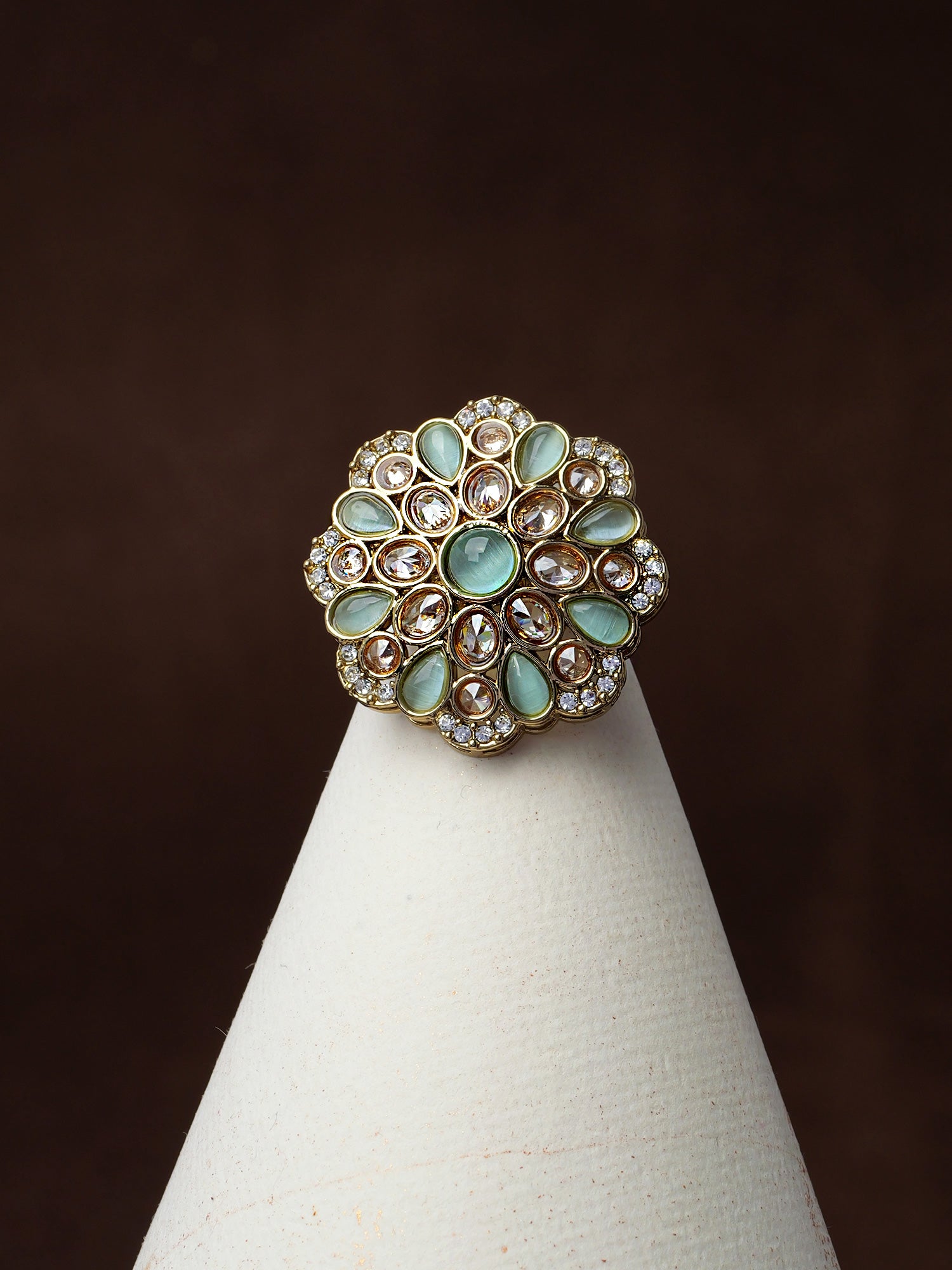 Lina Statement Ring in Mint