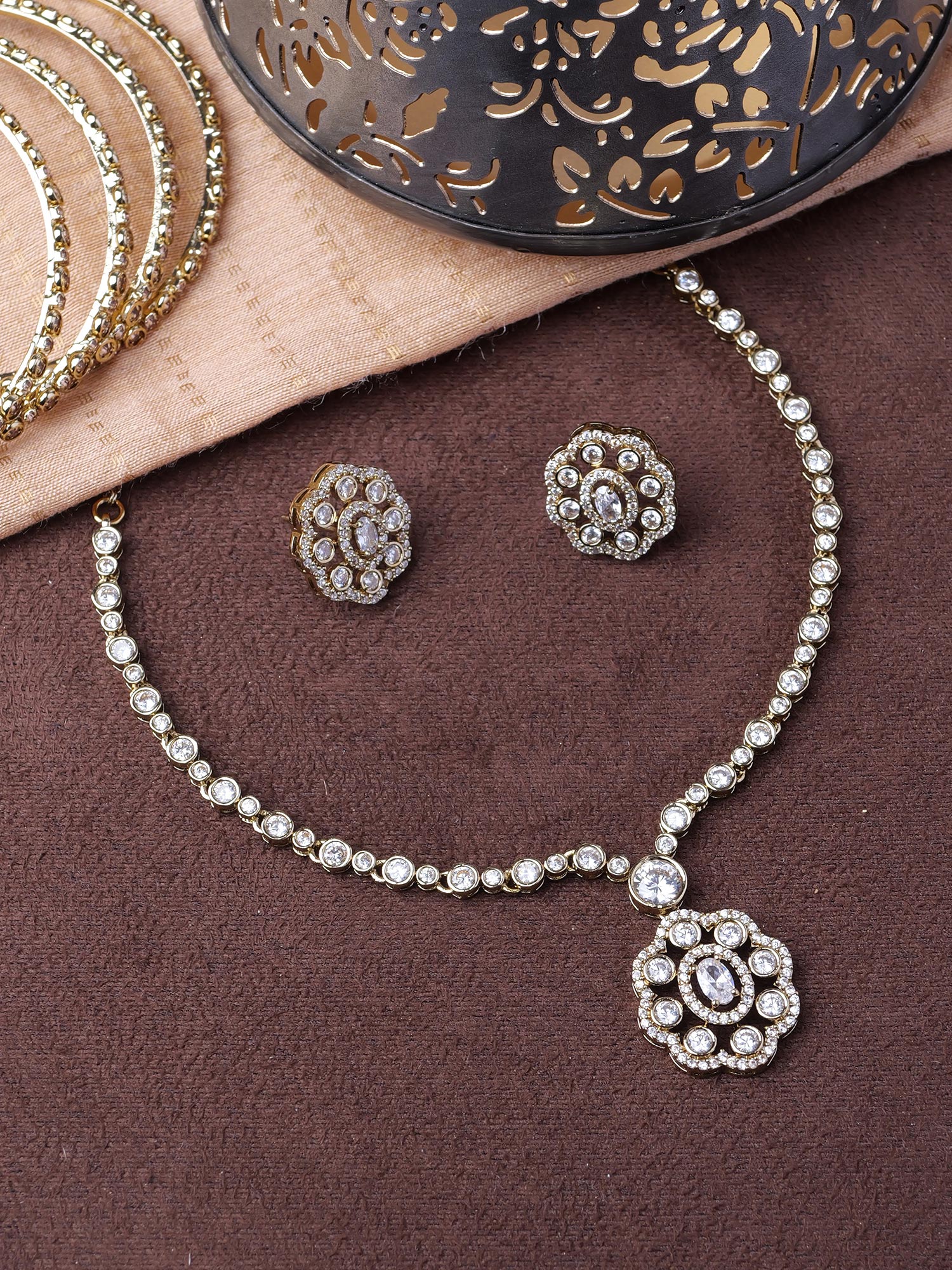 Lydia Vintage Cubic Zirconia Necklace Set