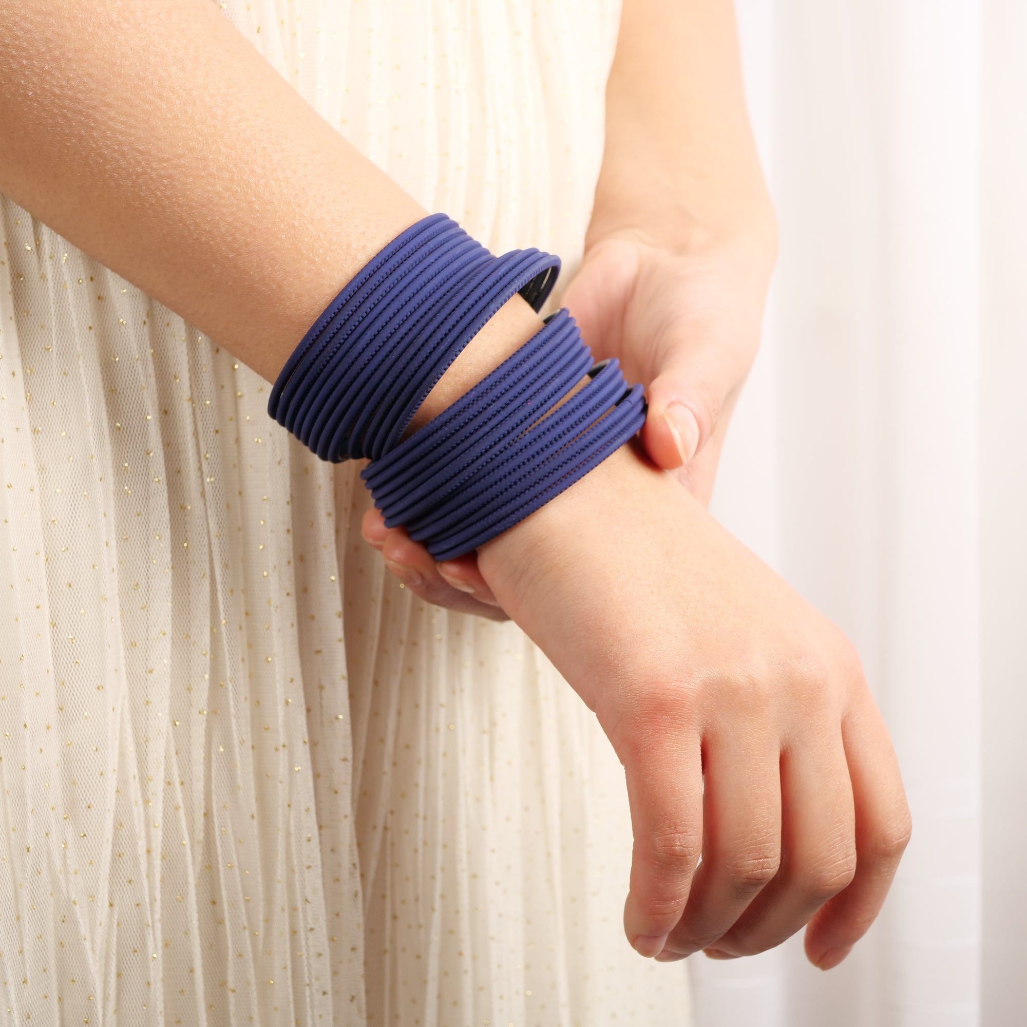 Marine Blue Plain Bangles