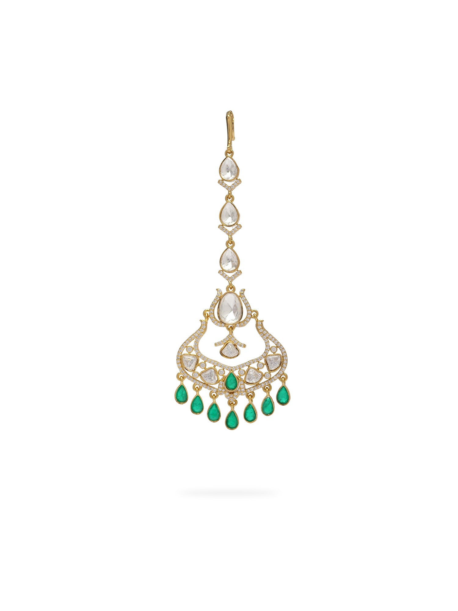 Maheera Kundan Bridal Necklace Set in Green