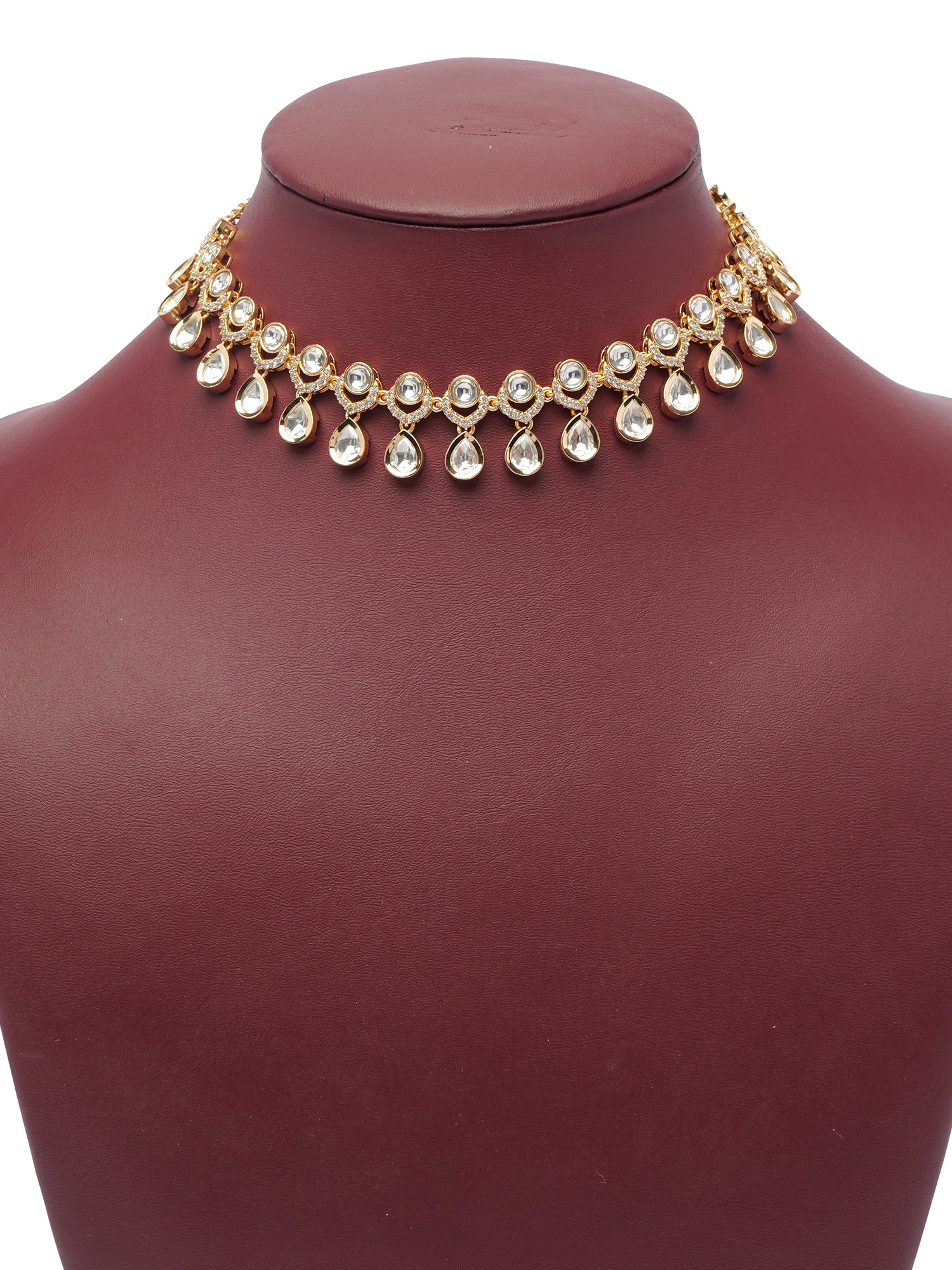 Mahi Kundan Necklace Set in White