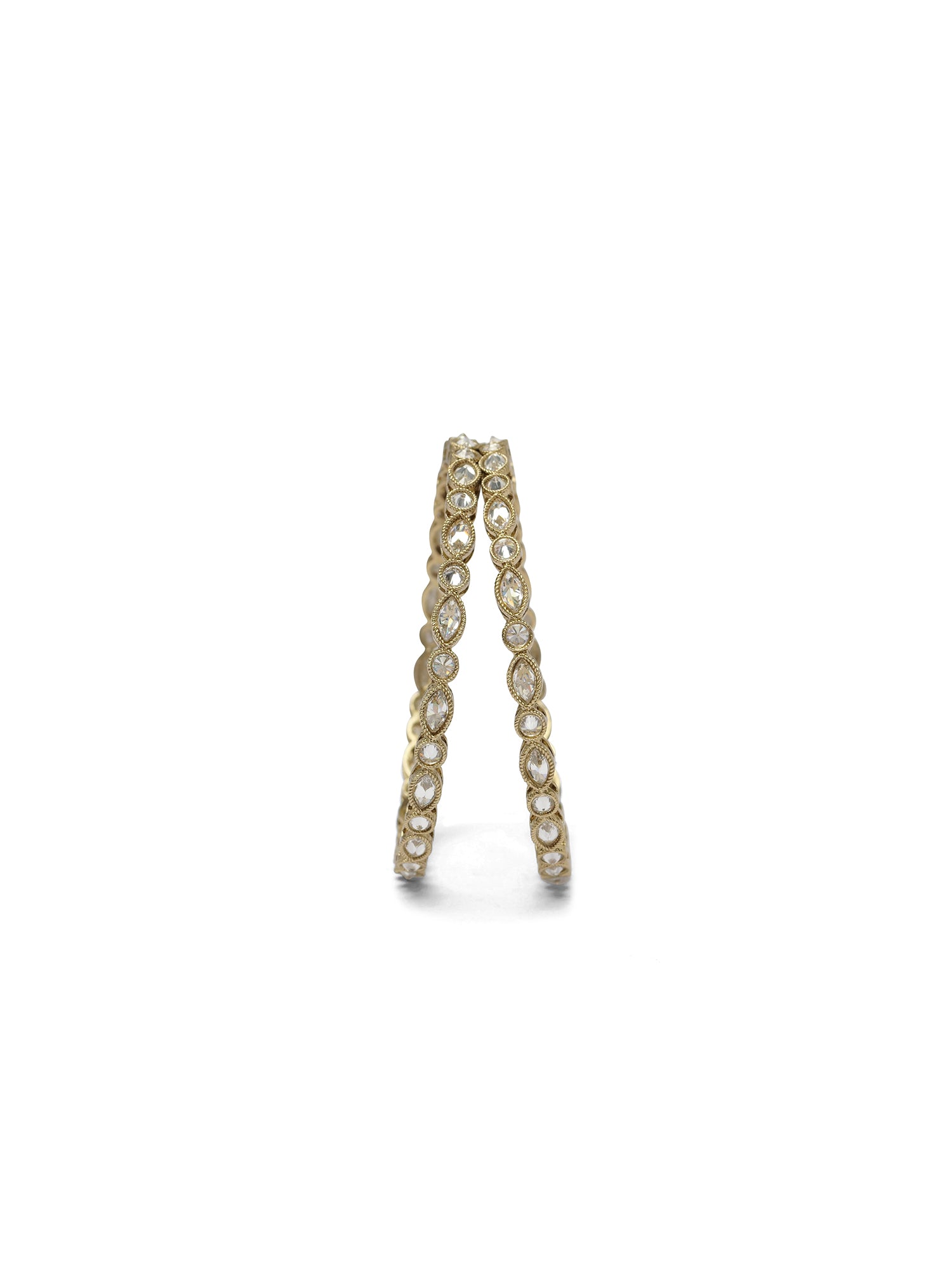 Mahira Crystal Bangles in White