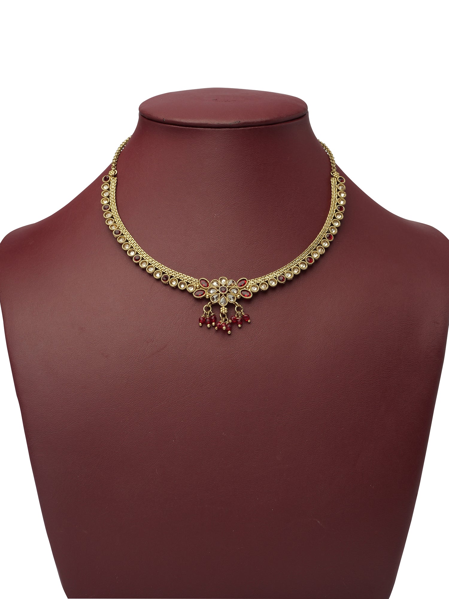 Mahiya Necklace Set in Maroon