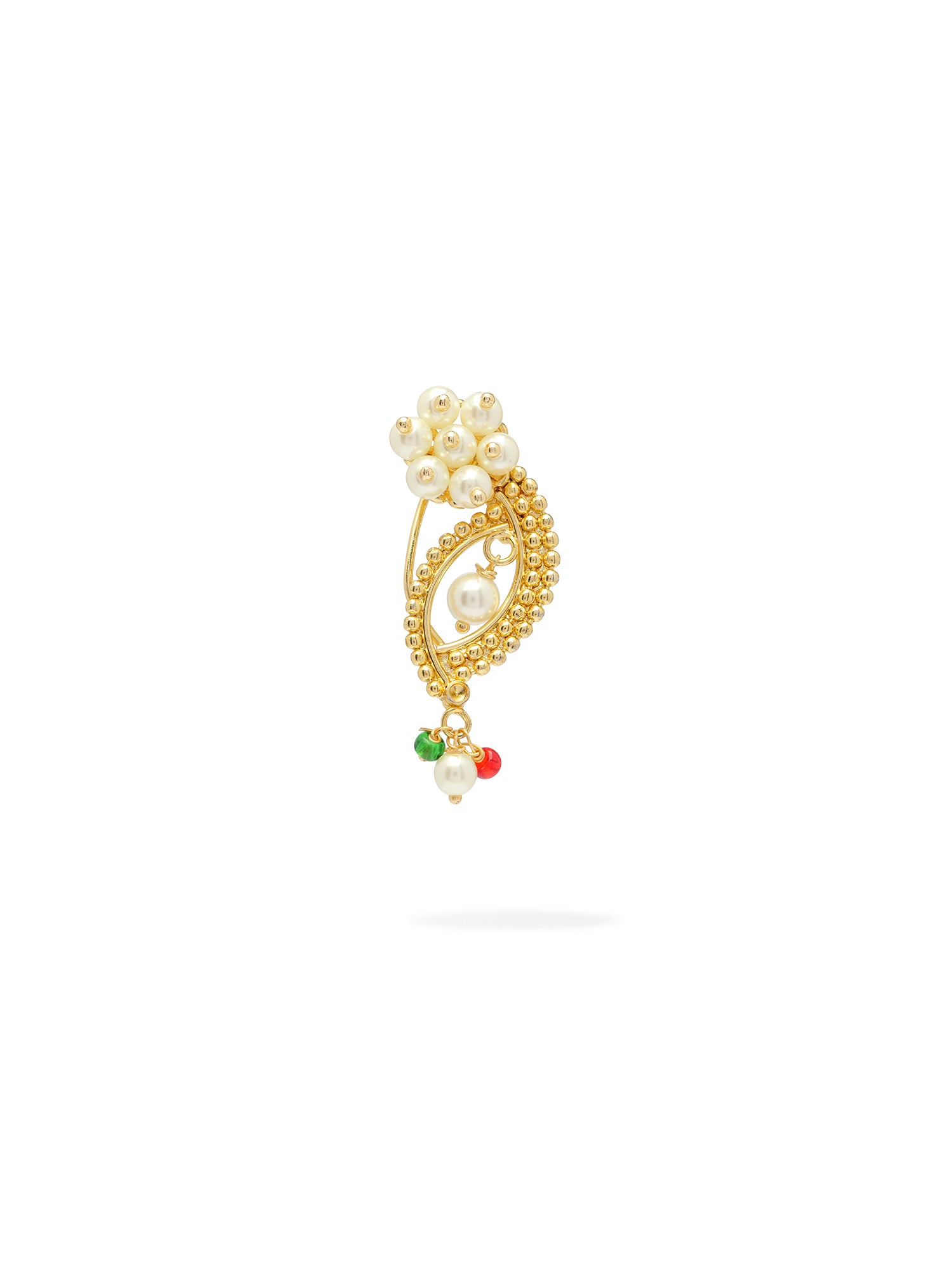 Manira Maharashtrian Nose Pin in Pearl