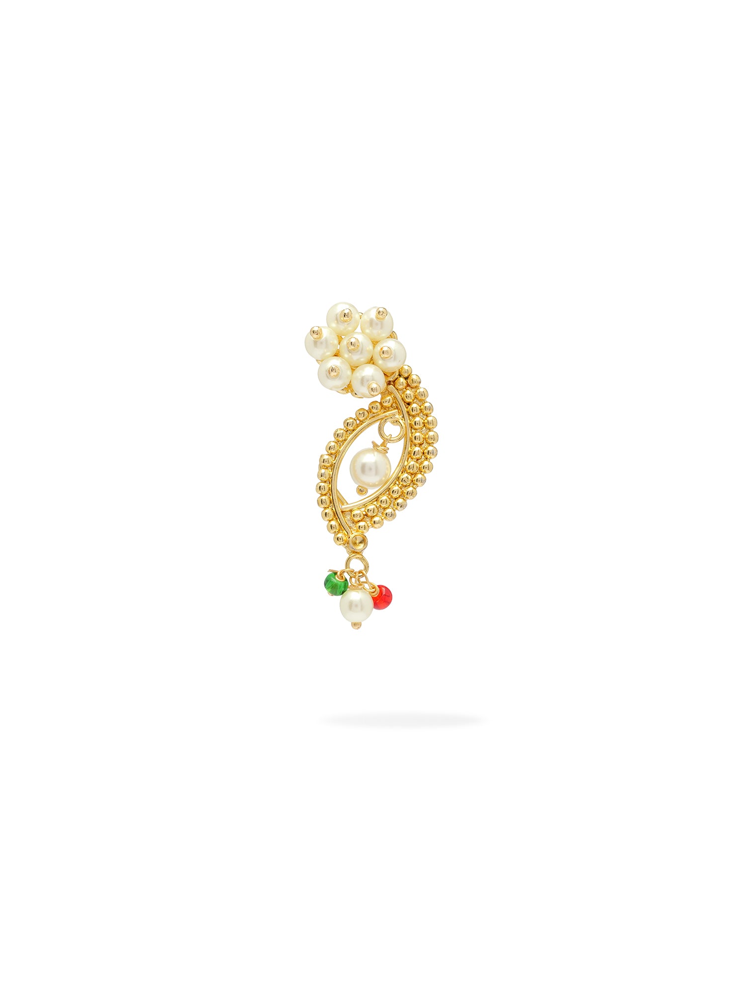 Manira Maharashtrian Nose Pin in Pearl