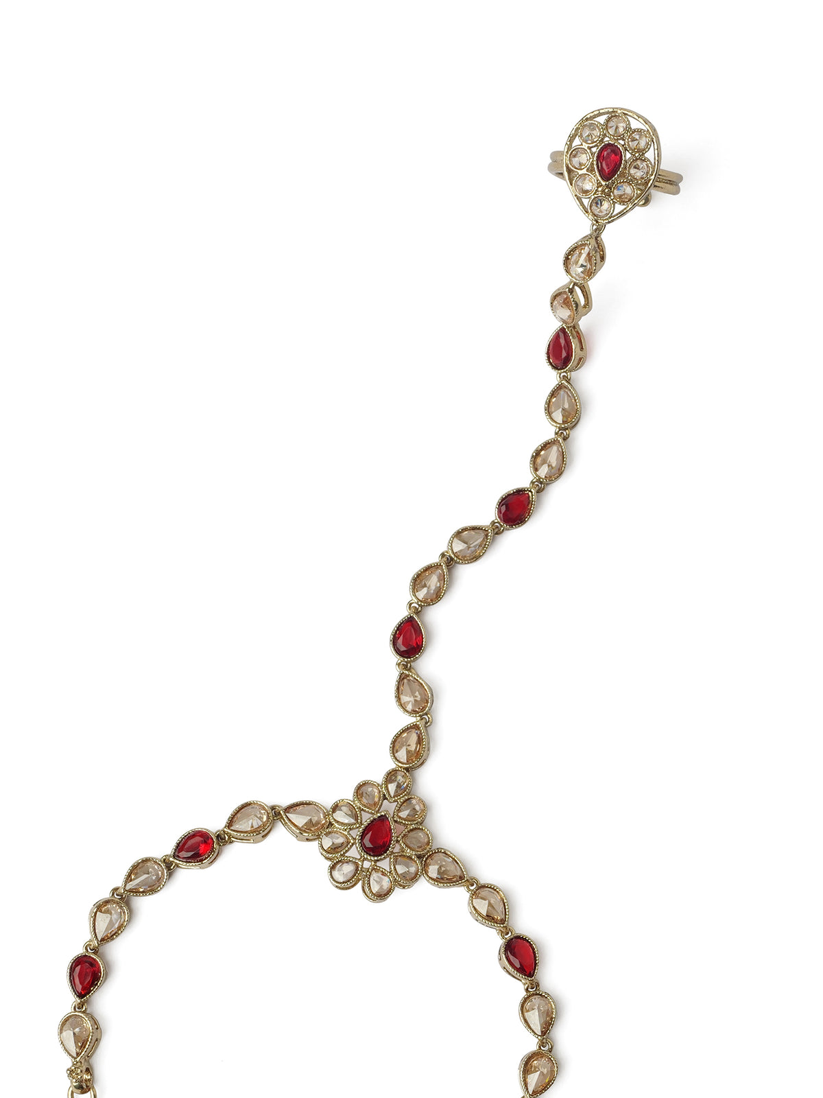 Mansi Hand Chain in Maroon