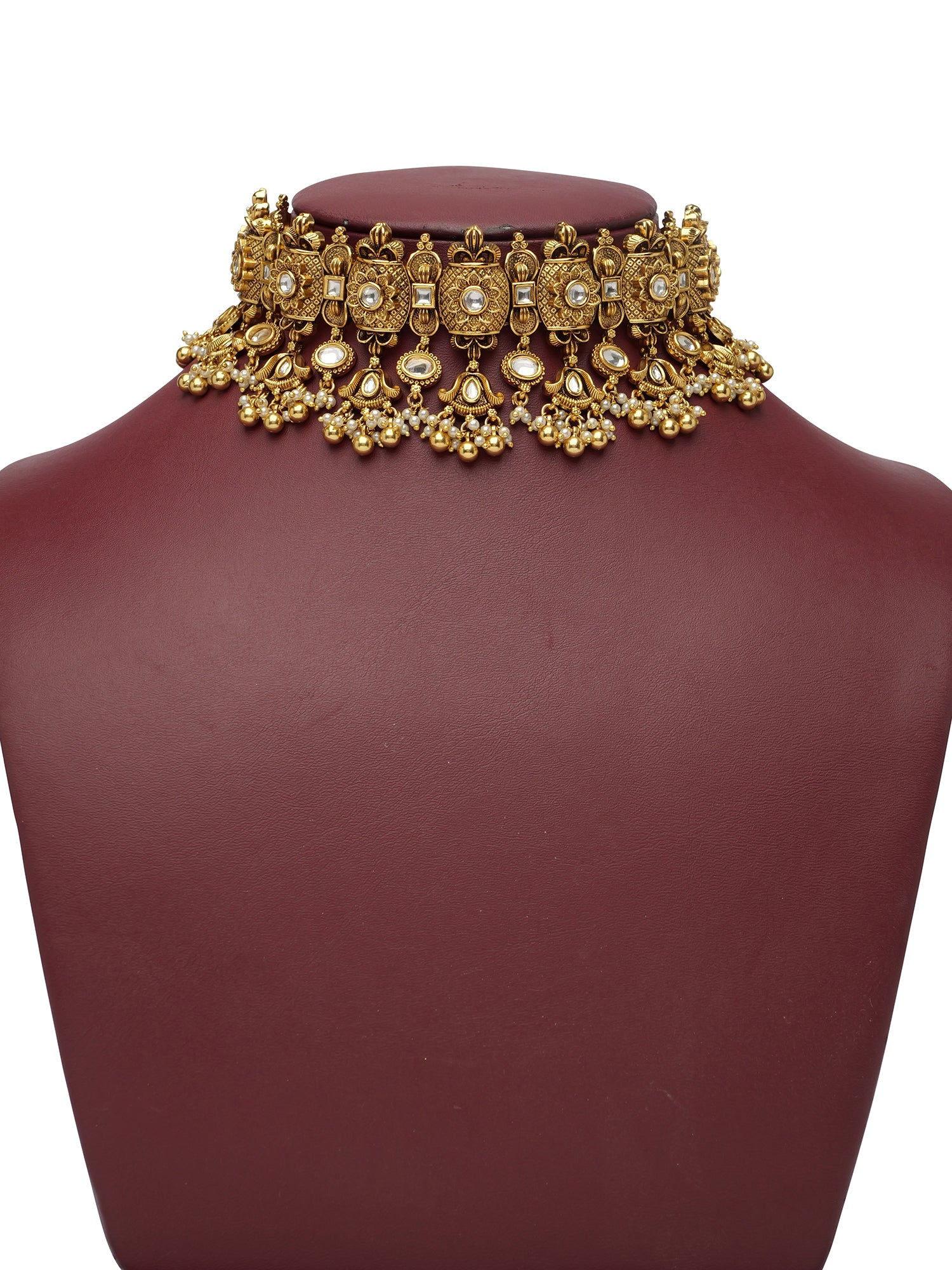 Meenakshi Kundan Choker Set in White