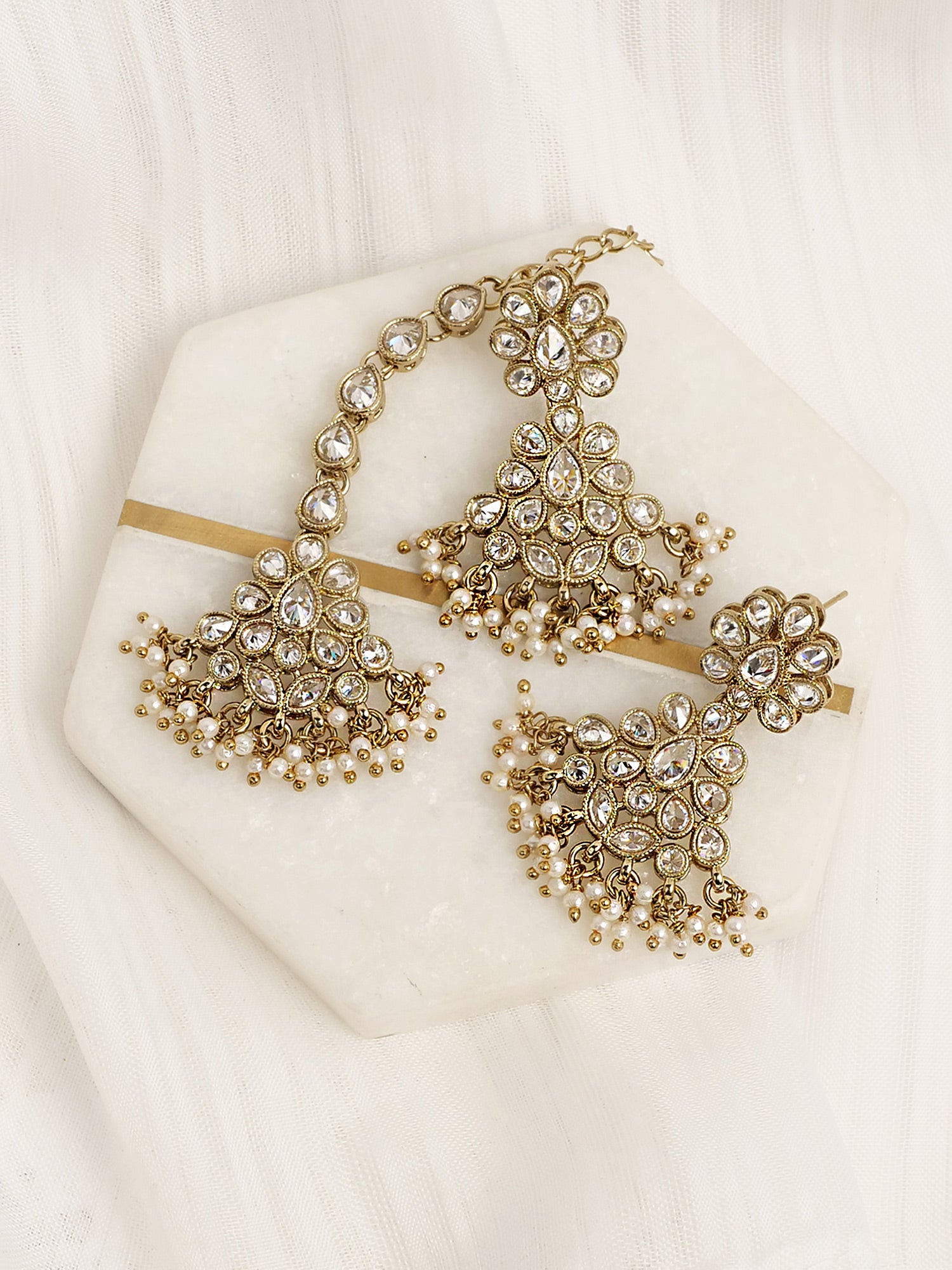 Mehak Small Drop Earrings in White