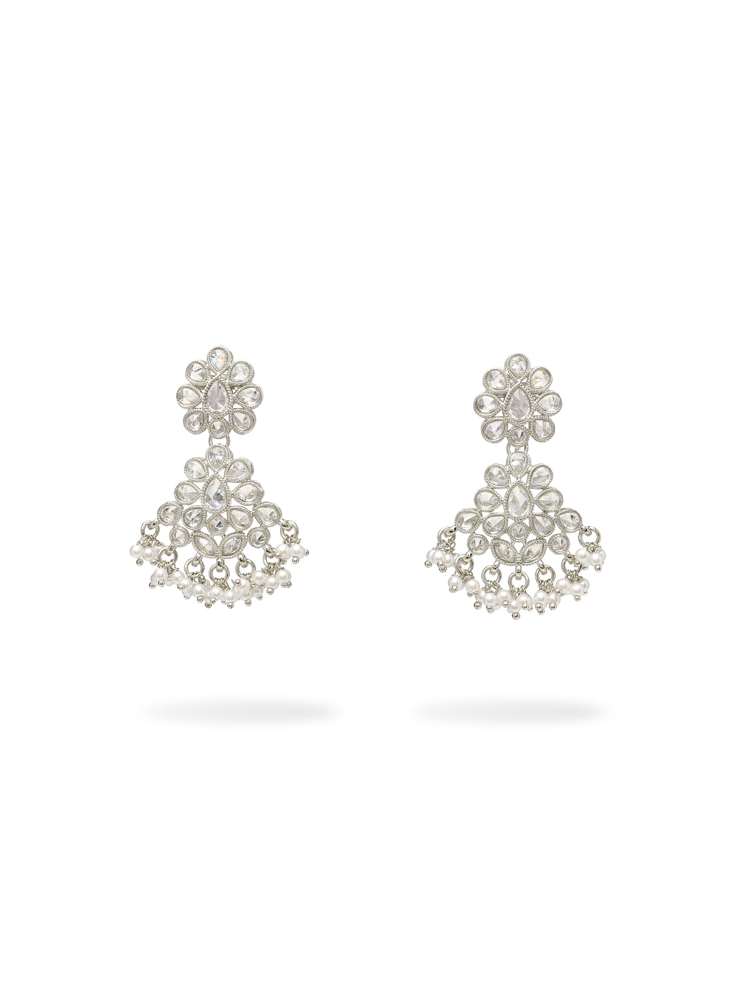 Mehak Simple Necklace Set in Rhodium