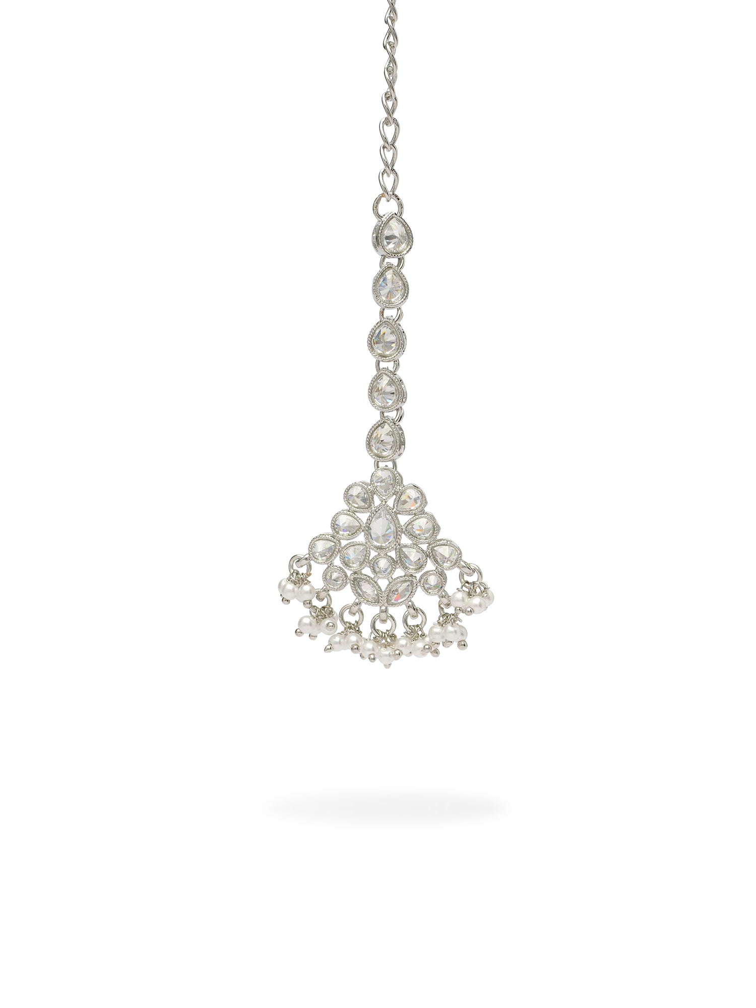 Mehak Simple Necklace Set in Rhodium