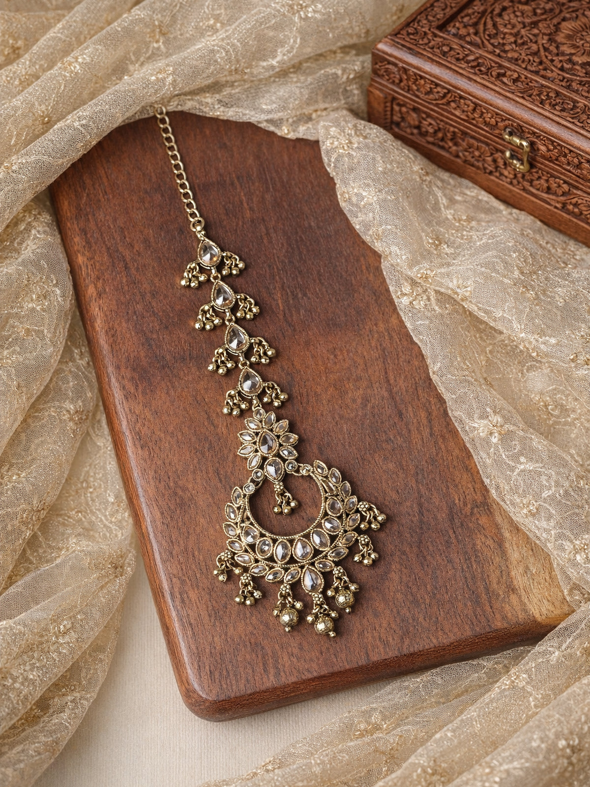 Meher Maang Tikka in Antique Gold