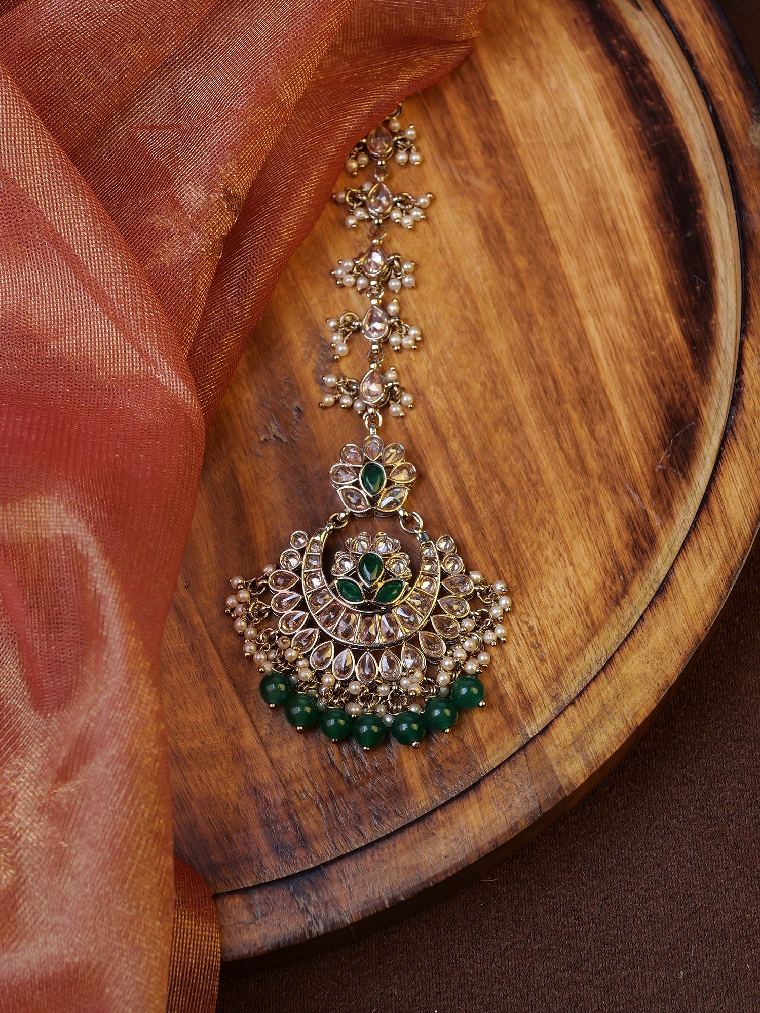 Mehreen Chand Maang Tikka in Green
