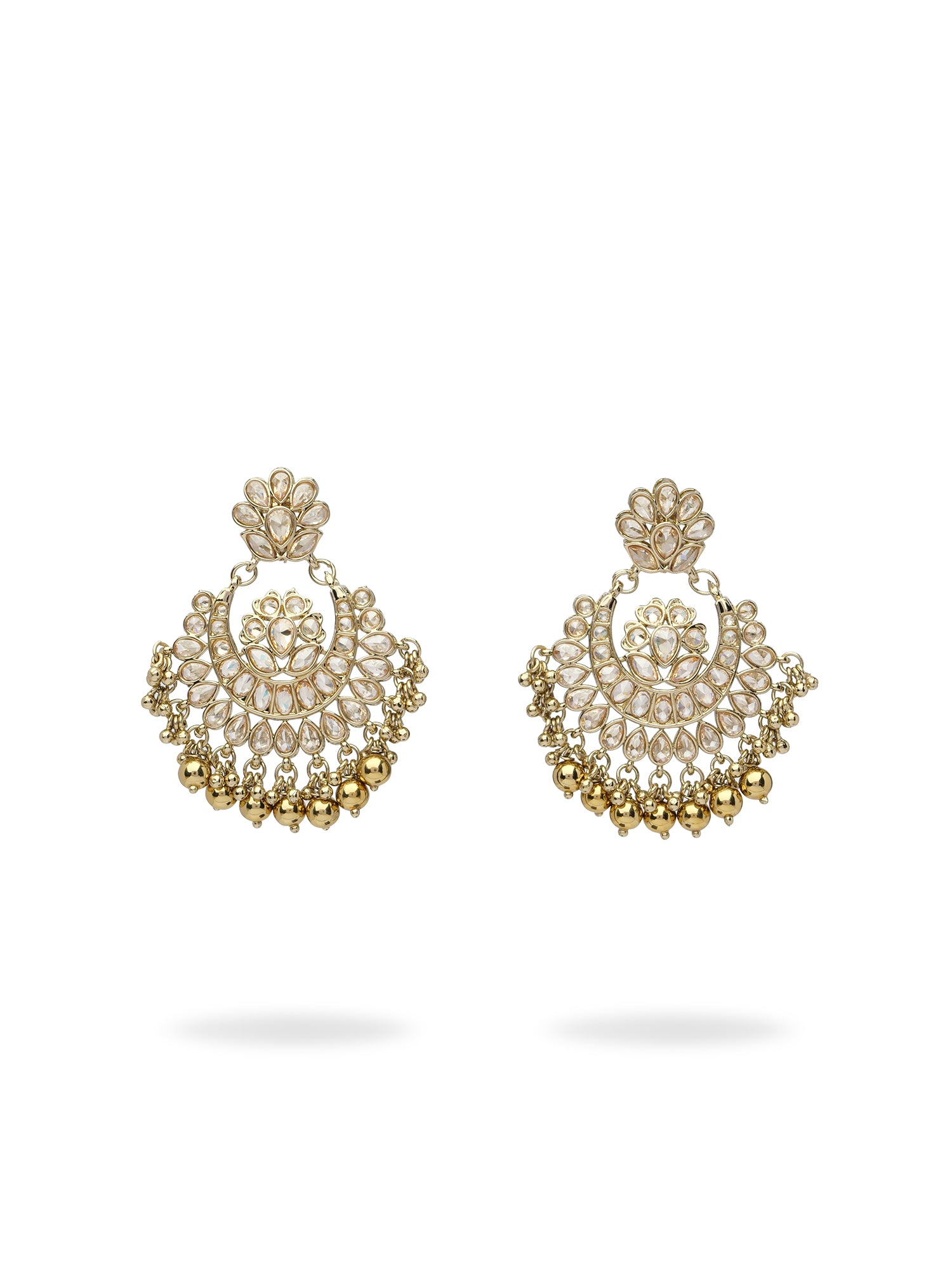 Mehreen Chandbali Earrings in Antique Gold