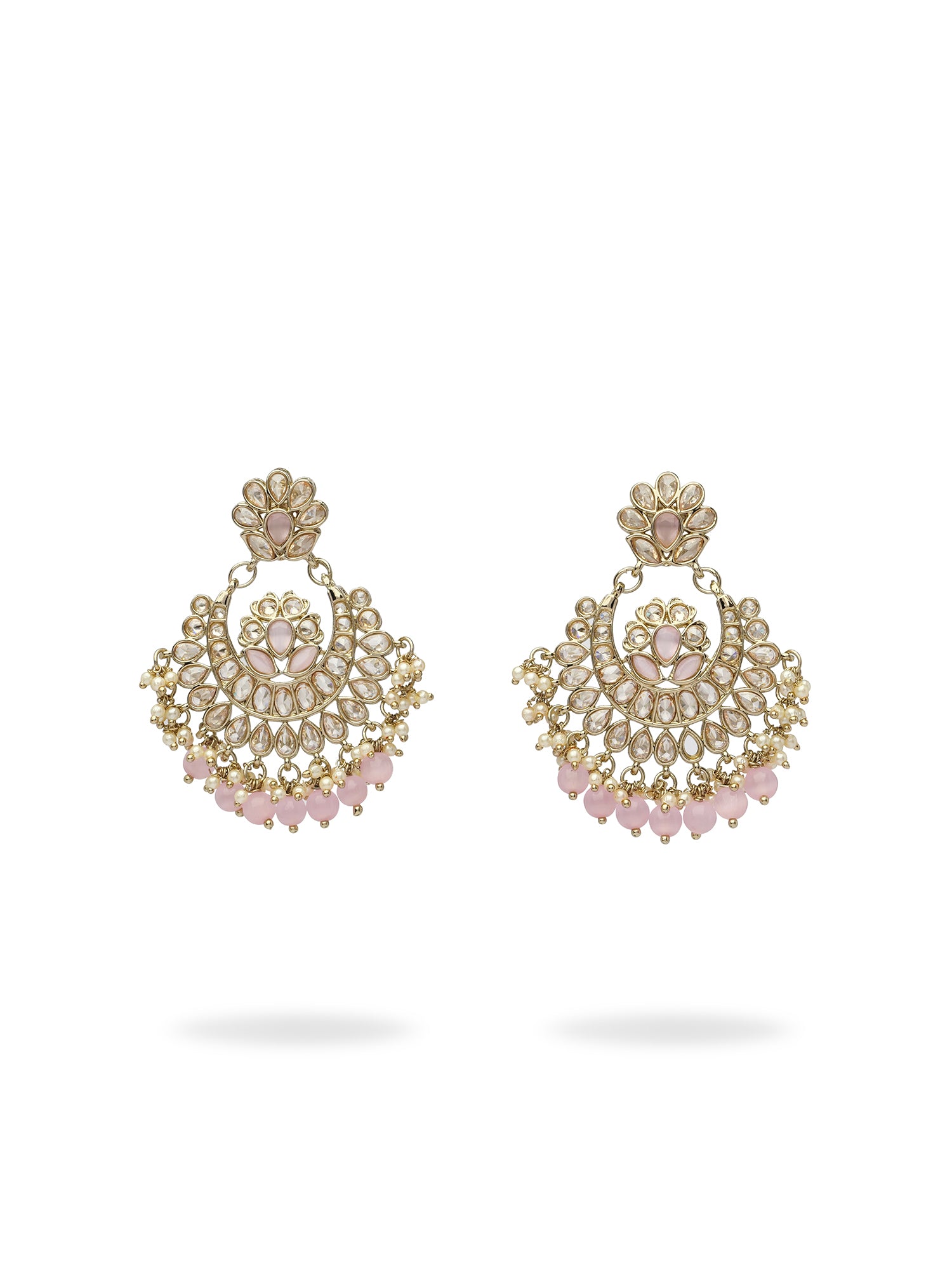 Mehreen Chandbali Earrings in Light Pink