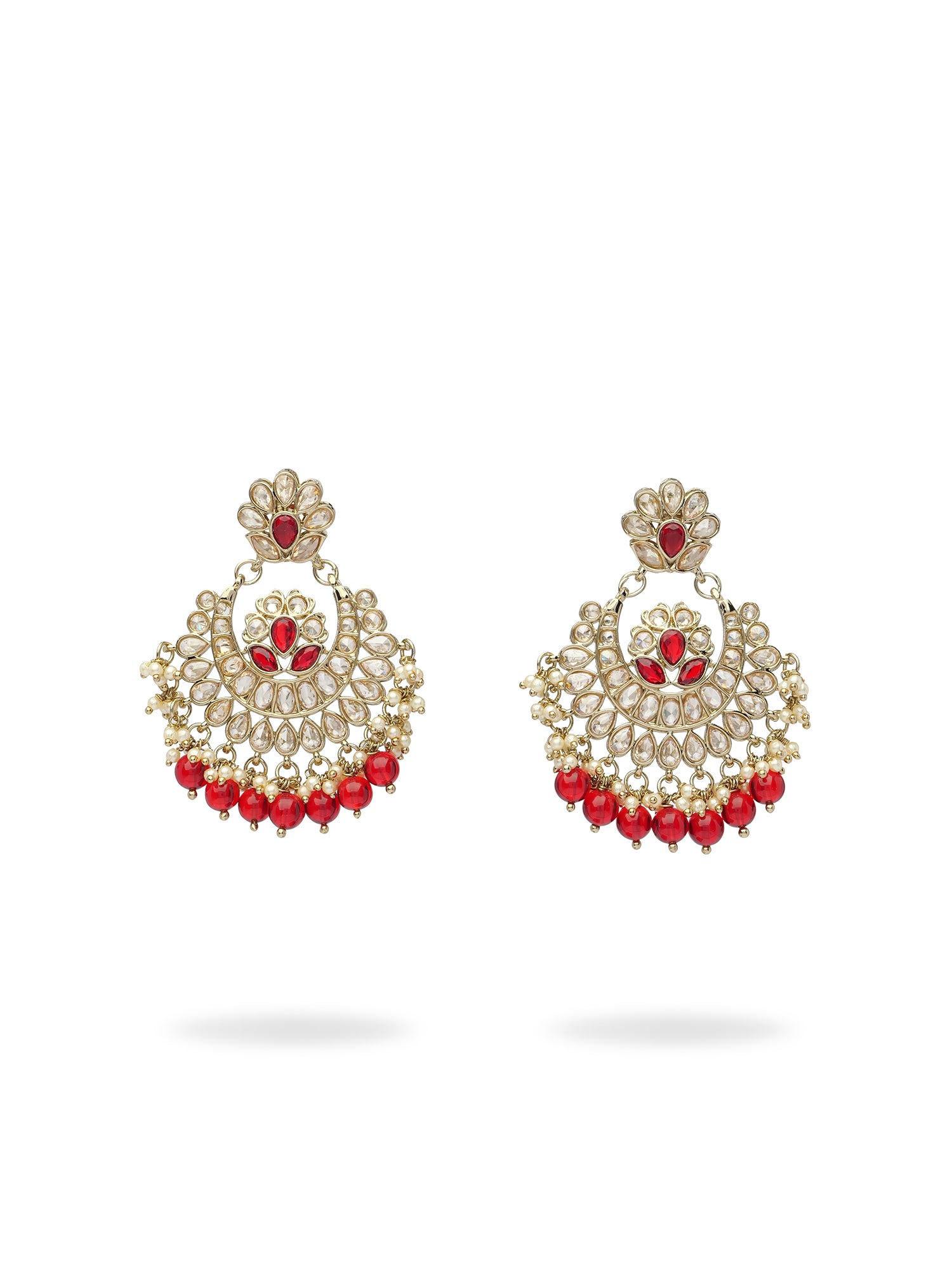 Mehreen Chandbali Earrings in Maroon