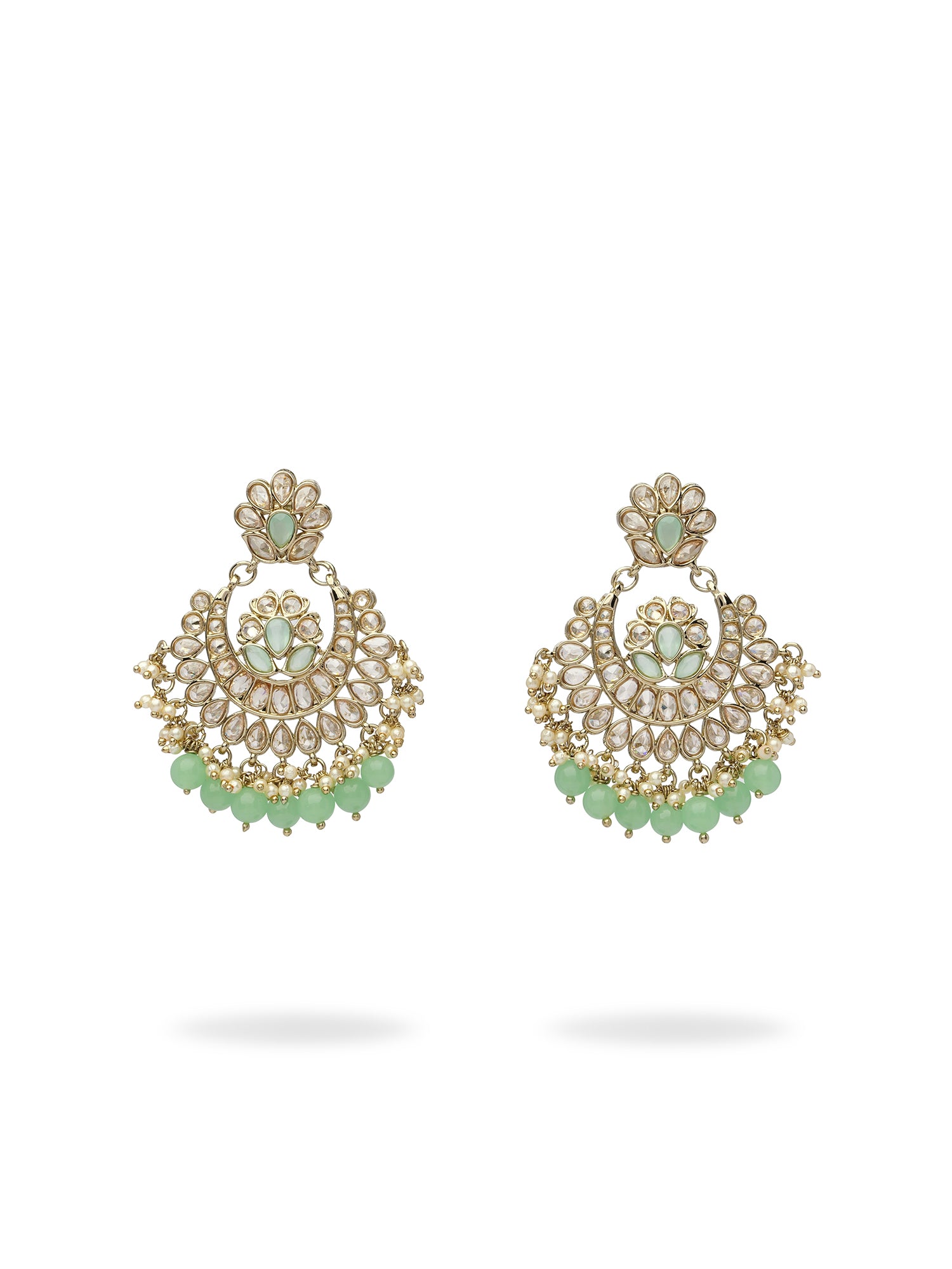 Mehreen Chandbali Earrings in Mint